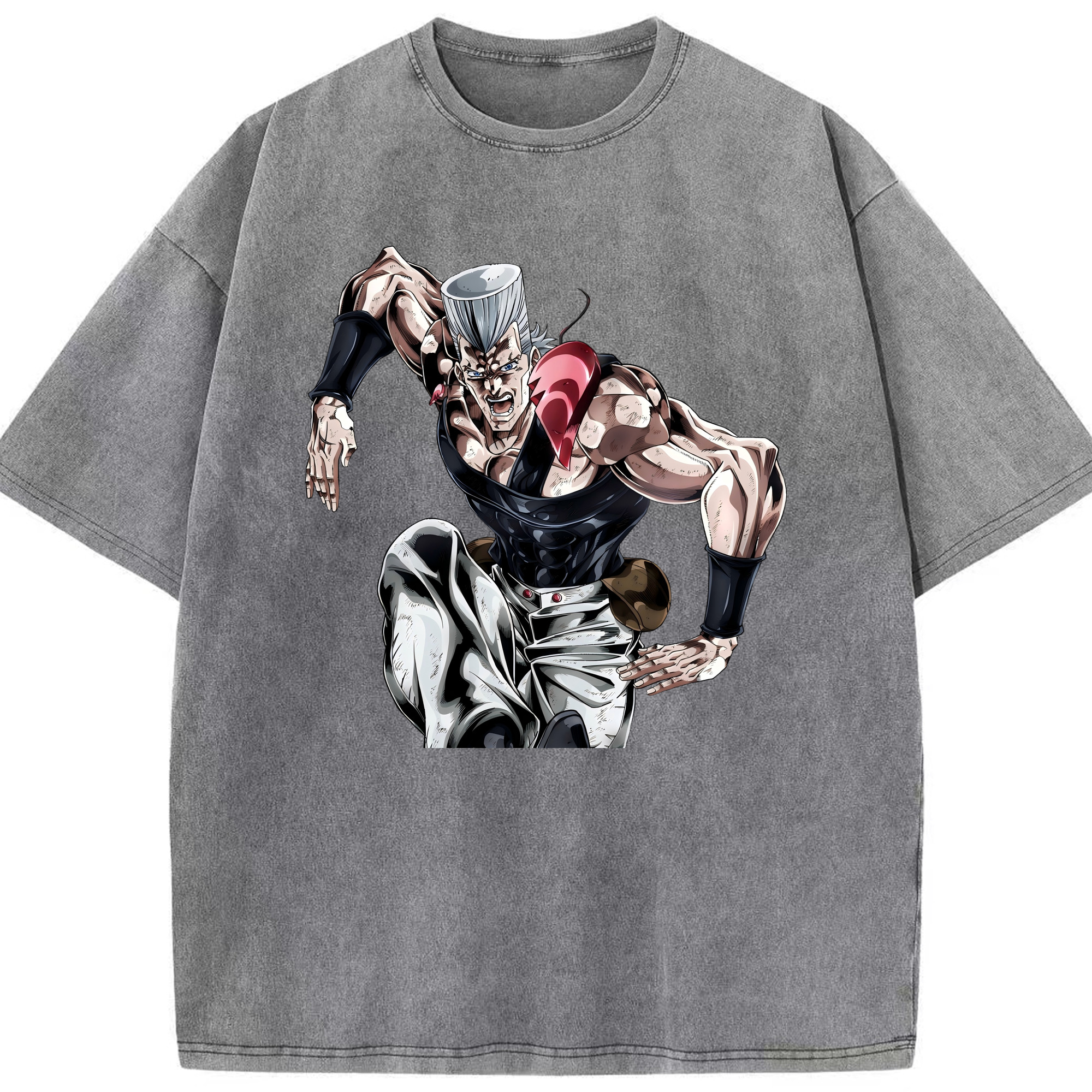 （画像用） ジョジョの奇妙な冒険 ジャン＝ピエール?ポルナレフ JoJo's Bizarre Adventure Jan Pierre Polnareff 綿100% ヴィンテージ風 半袖Tシャツ（フロントプリント）