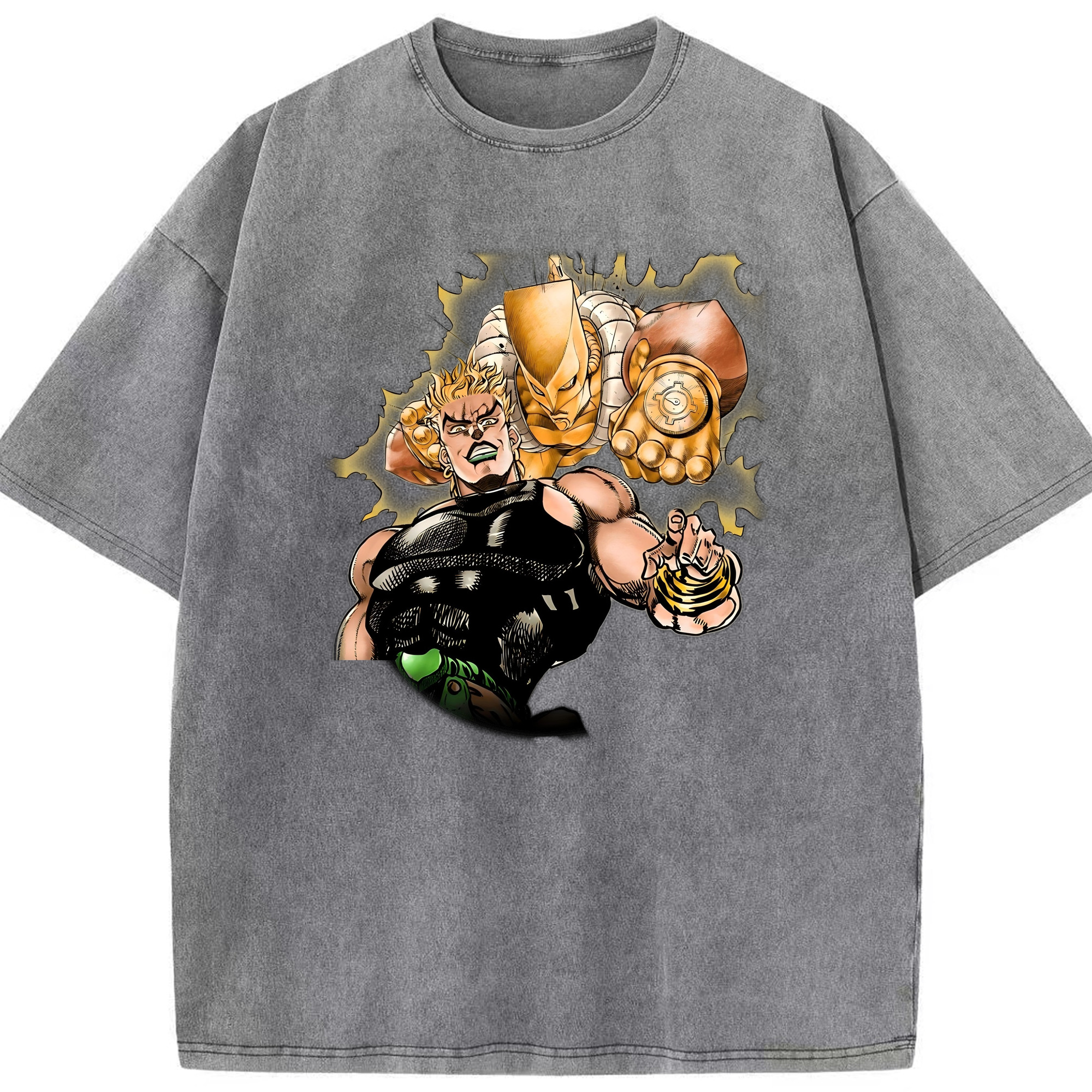 （画像用） ジョジョの奇妙な冒険 ディオ?ブランドー JoJo's Bizarre Adventure Dio Brando 綿100% ヴィンテージ風 半袖Tシャツ（フロントプリント）