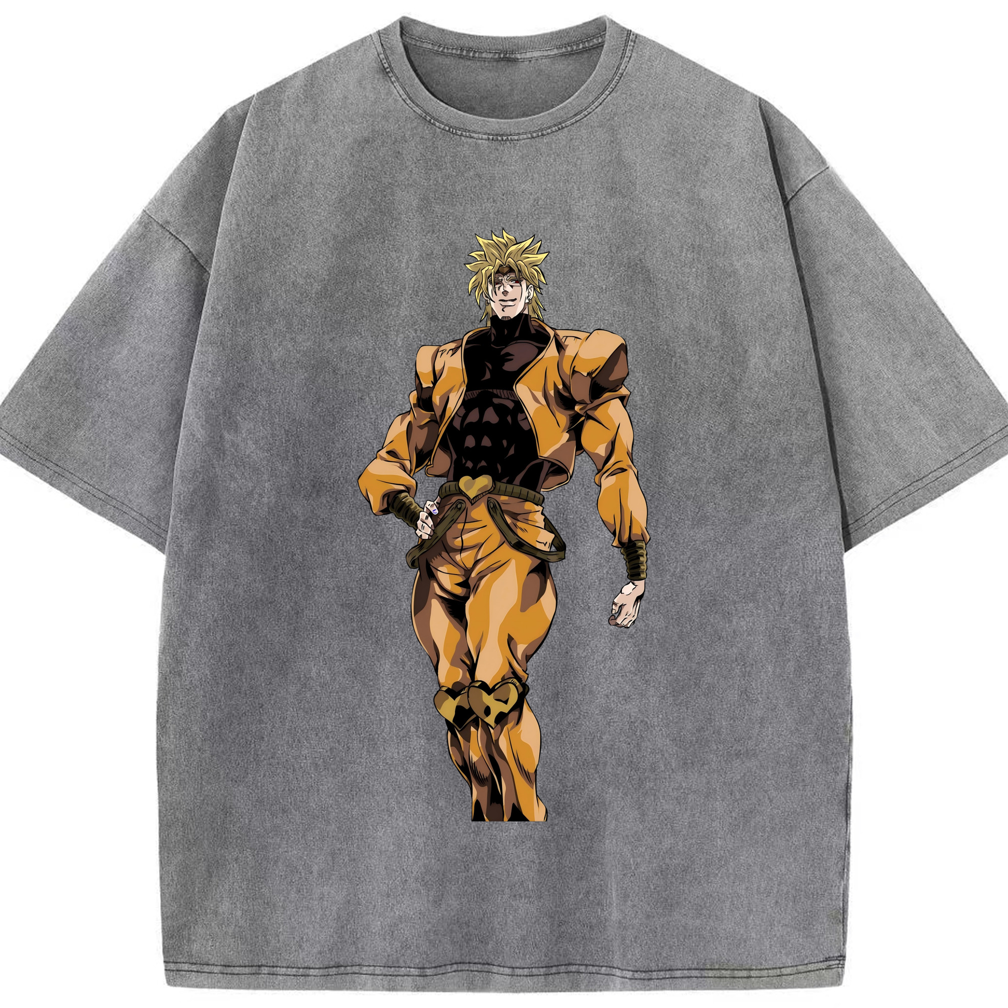 （画像用） ジョジョの奇妙な冒険 ディオ?ブランドー JoJo's Bizarre Adventure Dio Brando 綿100% ヴィンテージ風 半袖Tシャツ（フロントプリント）