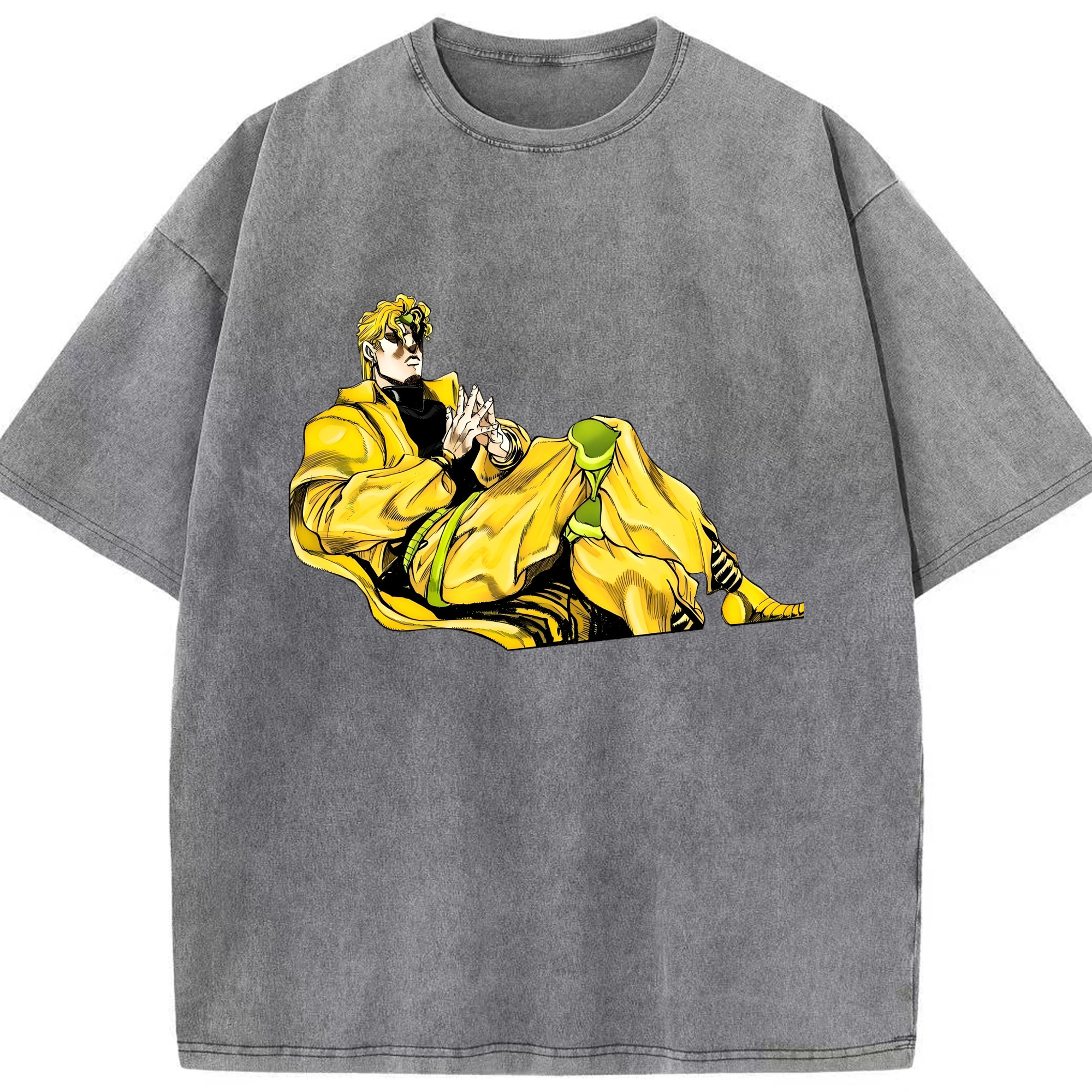 （画像用） ジョジョの奇妙な冒険 ディオ?ブランドー JoJo's Bizarre Adventure Dio Brando 綿100% ヴィンテージ風 半袖Tシャツ（フロントプリント）
