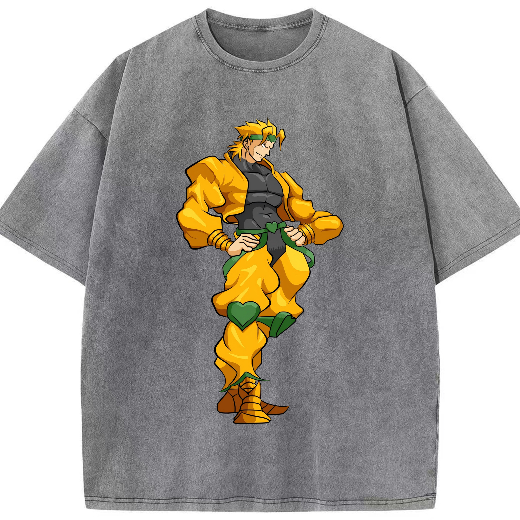 （画像用） ジョジョの奇妙な冒険 ディオ?ブランドー JoJo's Bizarre Adventure Dio Brando 綿100% ヴィンテージ風 半袖Tシャツ（フロントプリント）