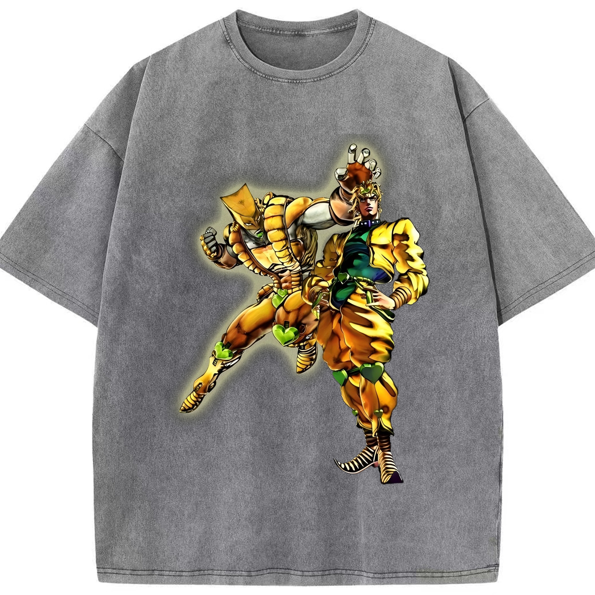 （画像用） ジョジョの奇妙な冒険 ディオ?ブランドー JoJo's Bizarre Adventure Dio Brando 綿100% ヴィンテージ風 半袖Tシャツ（フロントプリント）