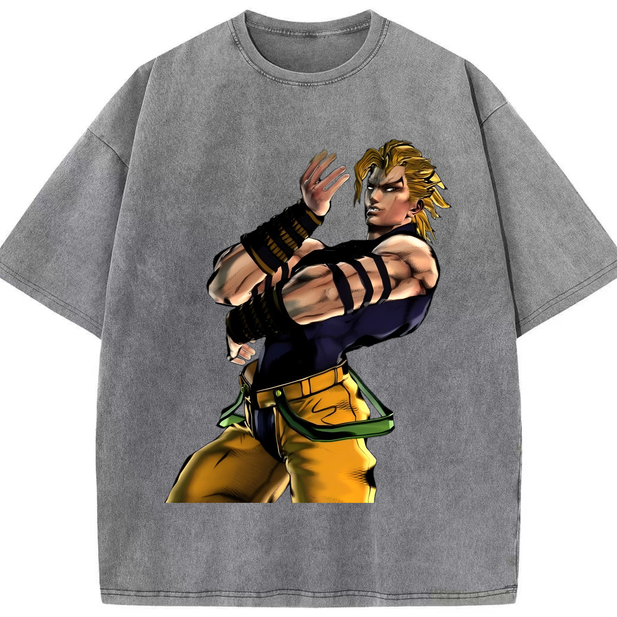 （画像用） ジョジョの奇妙な冒険 ディオ?ブランドー JoJo's Bizarre Adventure Dio Brando 綿100% ヴィンテージ風 半袖Tシャツ（フロントプリント）