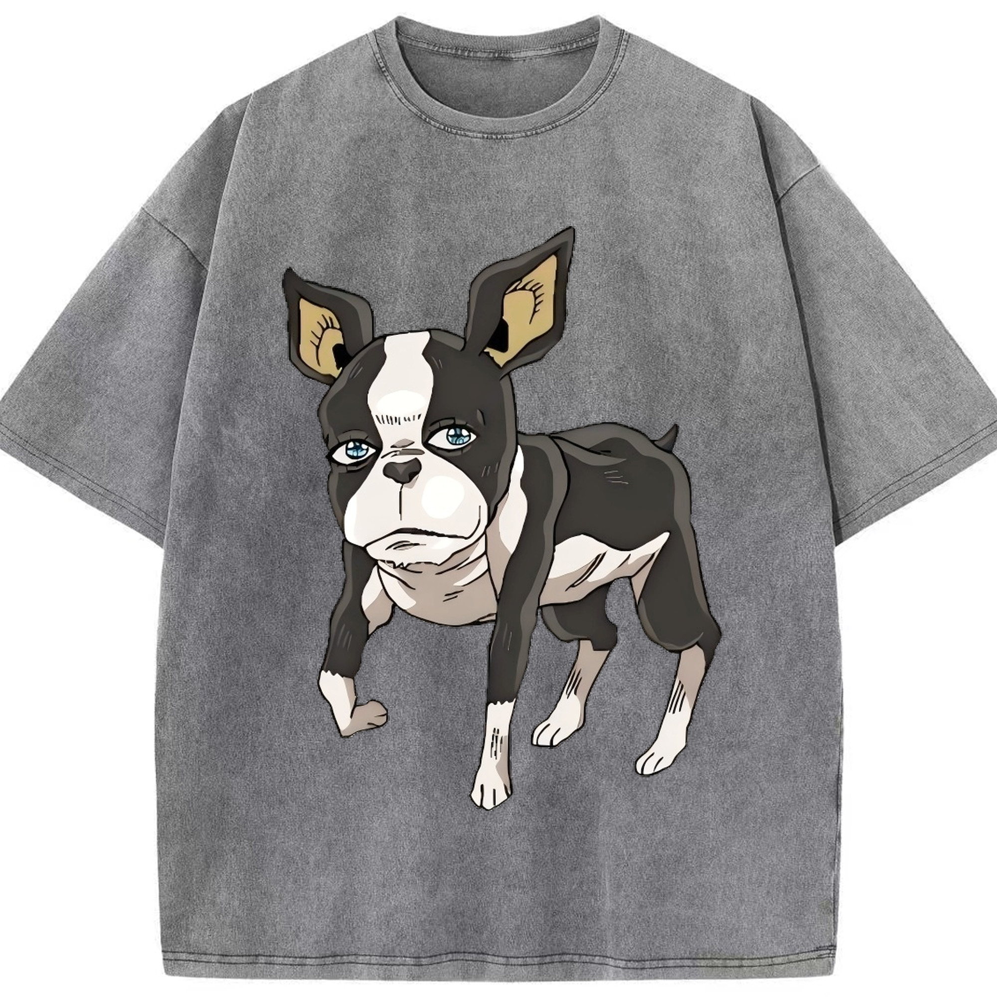 （画像用） ジョジョの奇妙な冒険 イギー JoJo's Bizarre Adventure Iggy 綿100% ヴィンテージ風 半袖Tシャツ（フロントプリント）