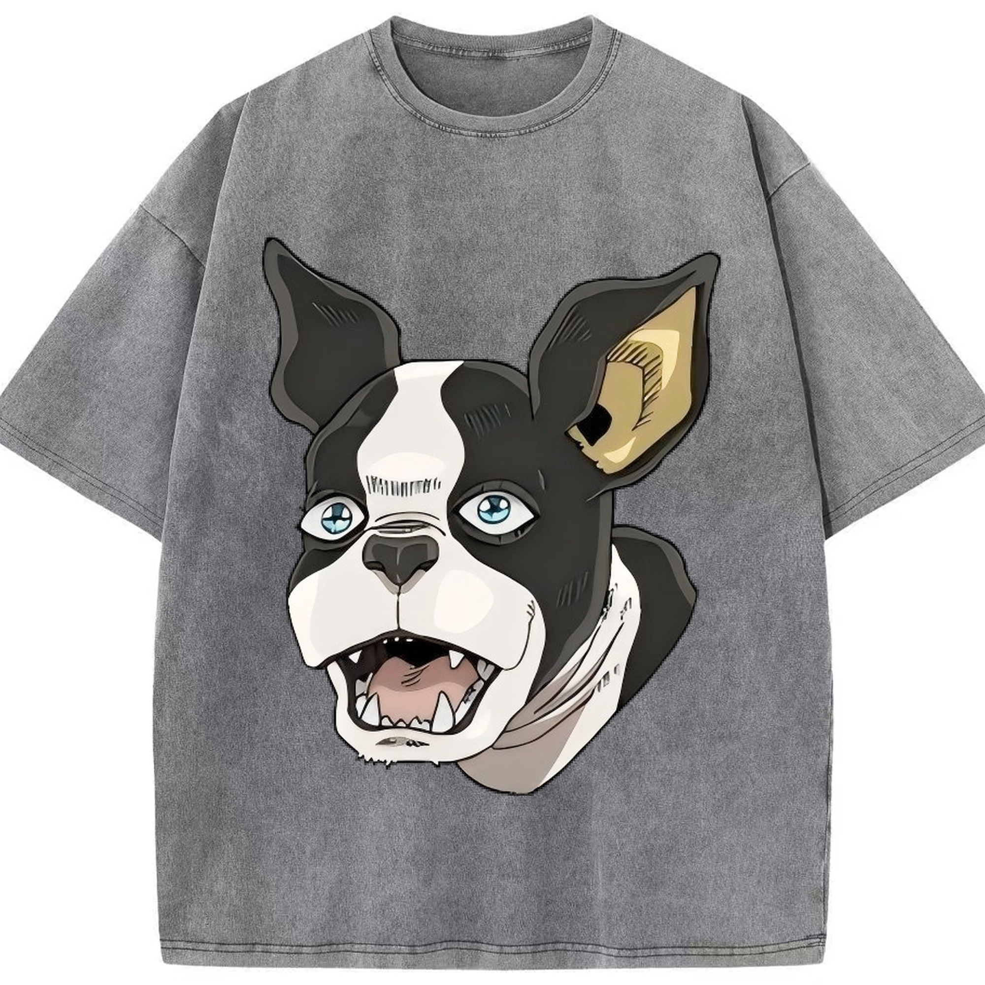 （画像用） ジョジョの奇妙な冒険 イギー JoJo's Bizarre Adventure Iggy 綿100% ヴィンテージ風 半袖Tシャツ（フロントプリント）