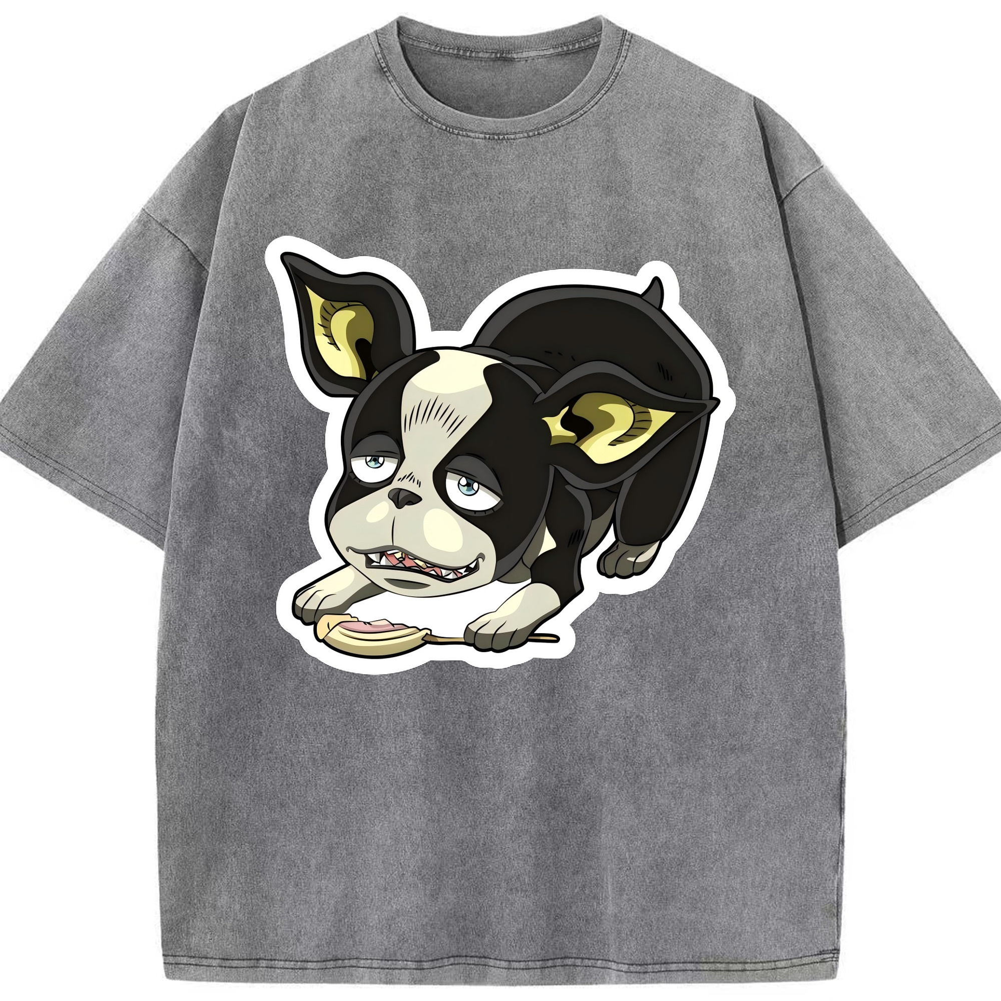 （画像用） ジョジョの奇妙な冒険 イギー JoJo's Bizarre Adventure Iggy 綿100% ヴィンテージ風 半袖Tシャツ（フロントプリント）