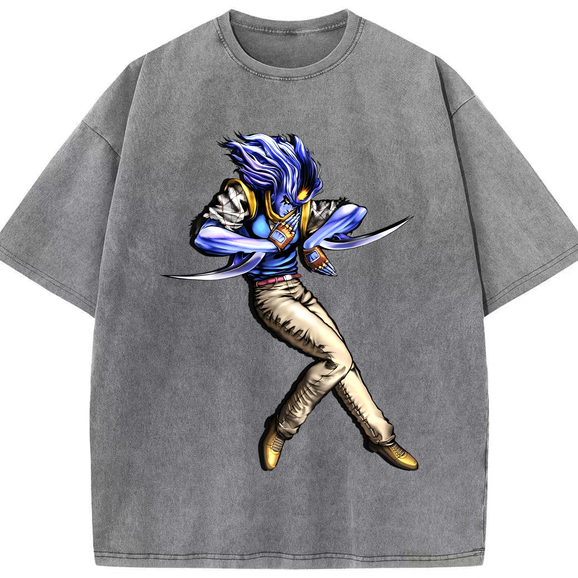 （画像用） ジョジョの奇妙な冒険 JoJo's Bizarre Adventure 綿100% ヴィンテージ風 半袖Tシャツ（フロントプリント）