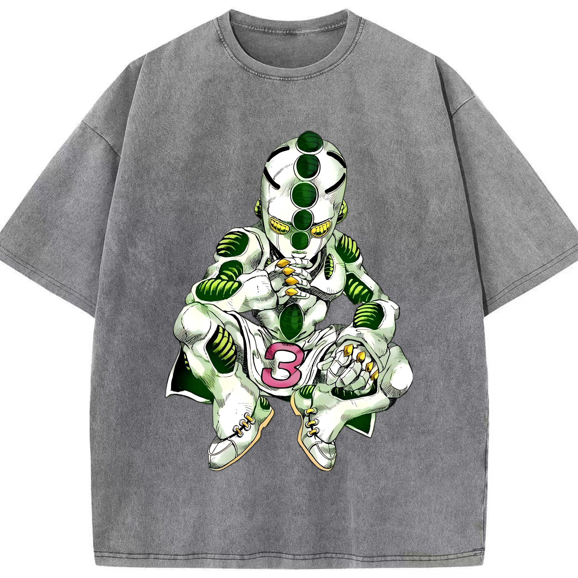 （画像用） ジョジョの奇妙な冒険 広瀨康一 JoJo's Bizarre Adventure Hirose Koichi 綿100% ヴィンテージ風 半袖Tシャツ（フロントプリント）