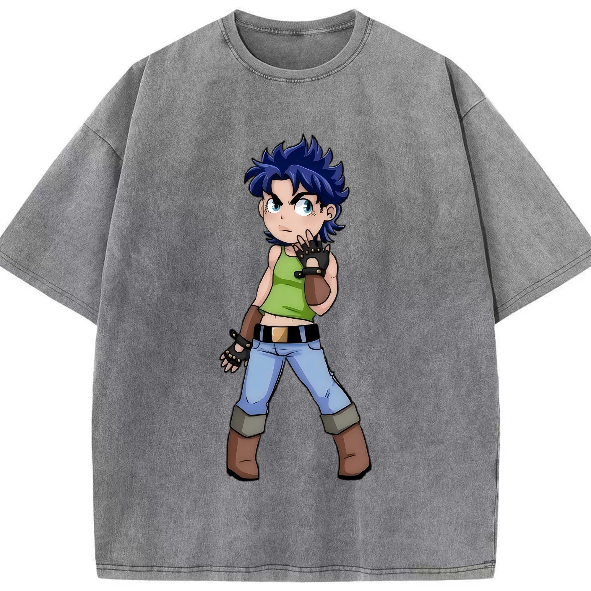 （画像用） ジョジョの奇妙な冒険 広瀨康一 JoJo's Bizarre Adventure Hirose Koichi 綿100% ヴィンテージ風 半袖Tシャツ（フロントプリント）