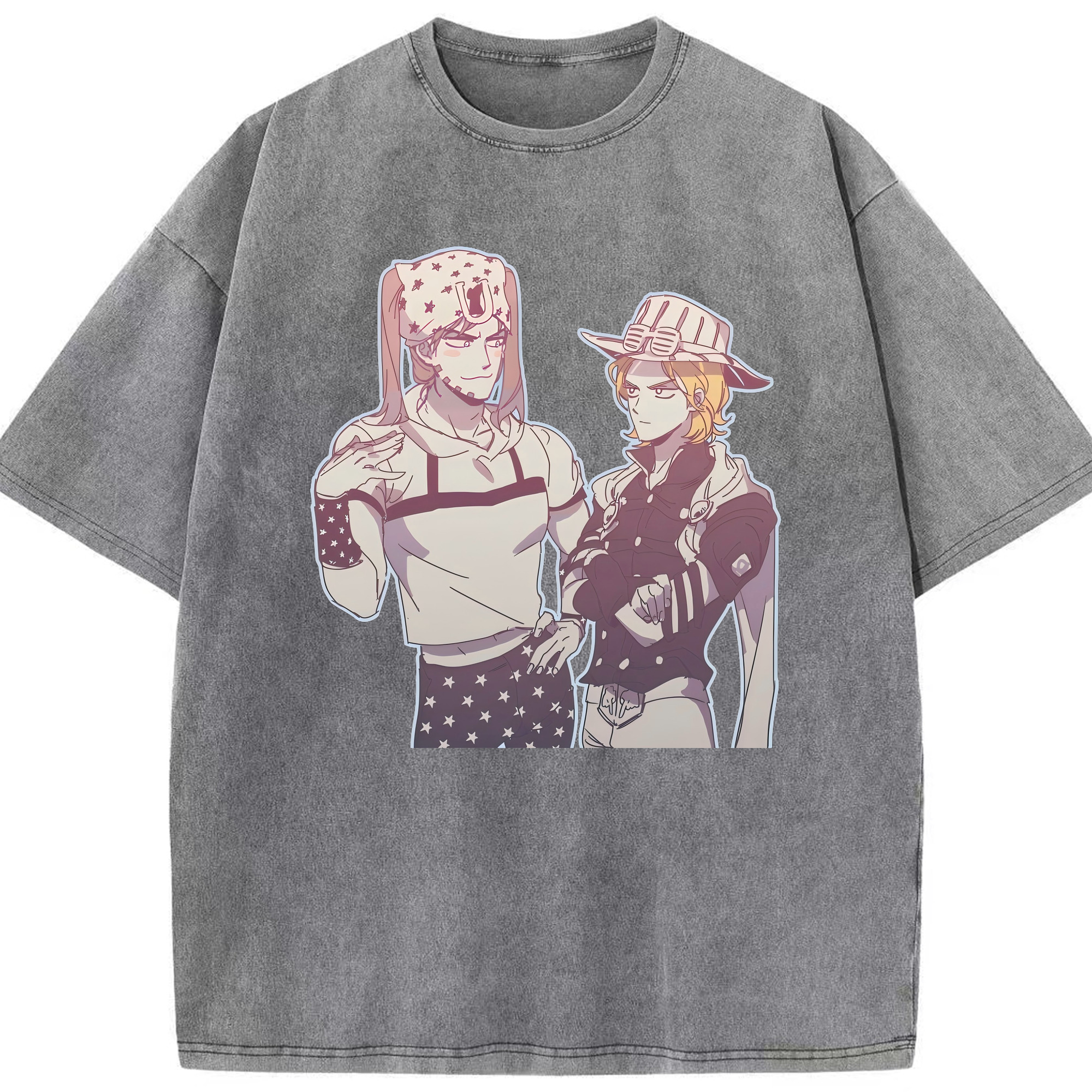 （画像用） ジョジョの奇妙な冒険 JoJo's Bizarre Adventure 綿100% ヴィンテージ風 半袖Tシャツ（フロントプリント）