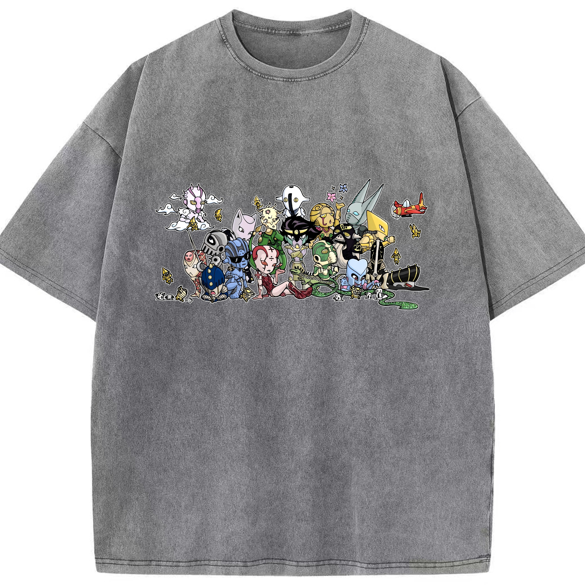 （画像用） ジョジョの奇妙な冒険 JoJo's Bizarre Adventure 綿100% ヴィンテージ風 半袖Tシャツ（フロントプリント）