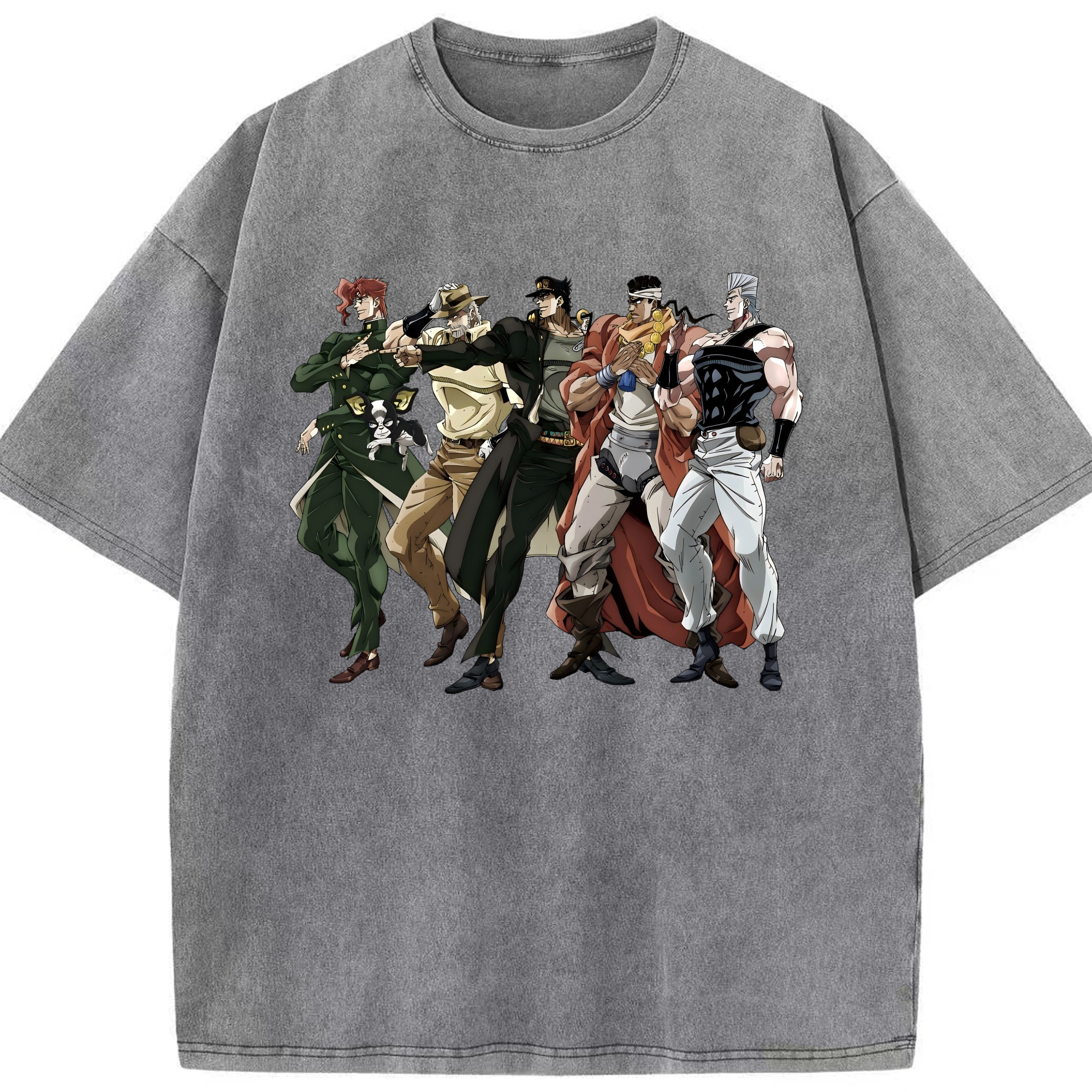 （画像用） ジョジョの奇妙な冒険 JoJo's Bizarre Adventure 綿100% ヴィンテージ風 半袖Tシャツ（フロントプリント）