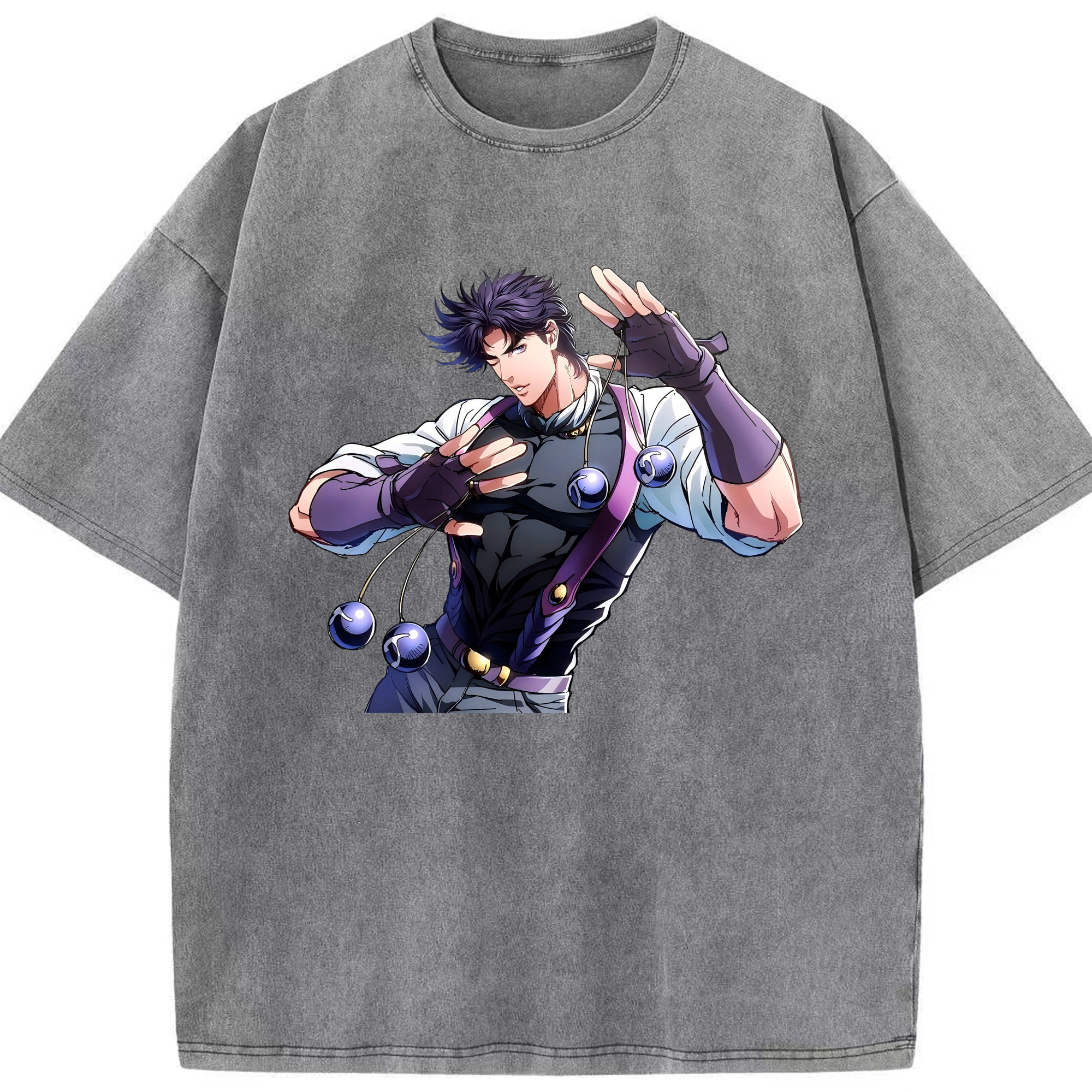 （画像用） ジョジョの奇妙な冒険 JoJo's Bizarre Adventure 綿100% ヴィンテージ風 半袖Tシャツ（フロントプリント）