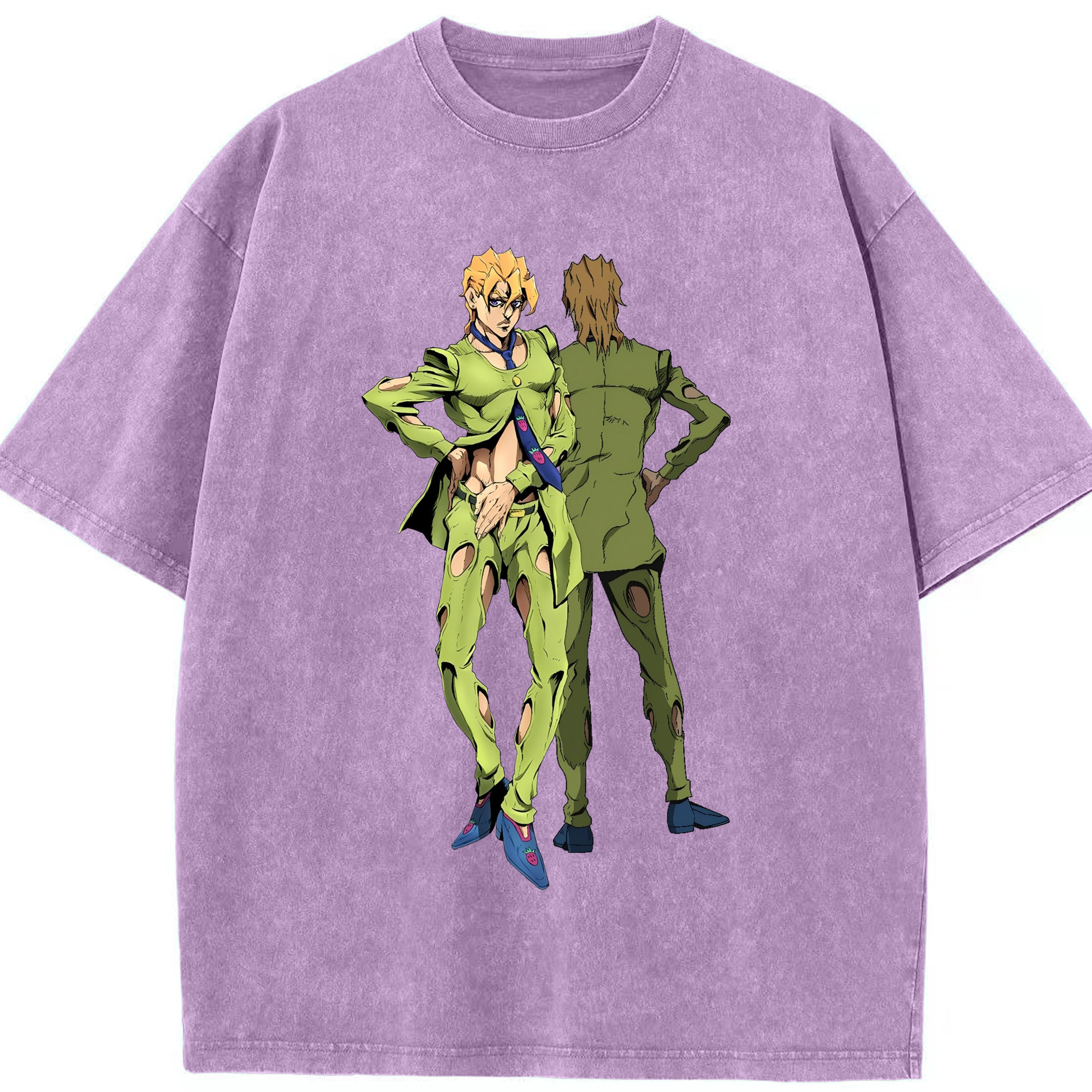 （画像用） ジョジョの奇妙な冒険 パンナコッタ?フー JoJo's Bizarre Adventure Pannacotta Fugo 綿100% ヴィンテージ風 半袖Tシャツ（フロントプリント）