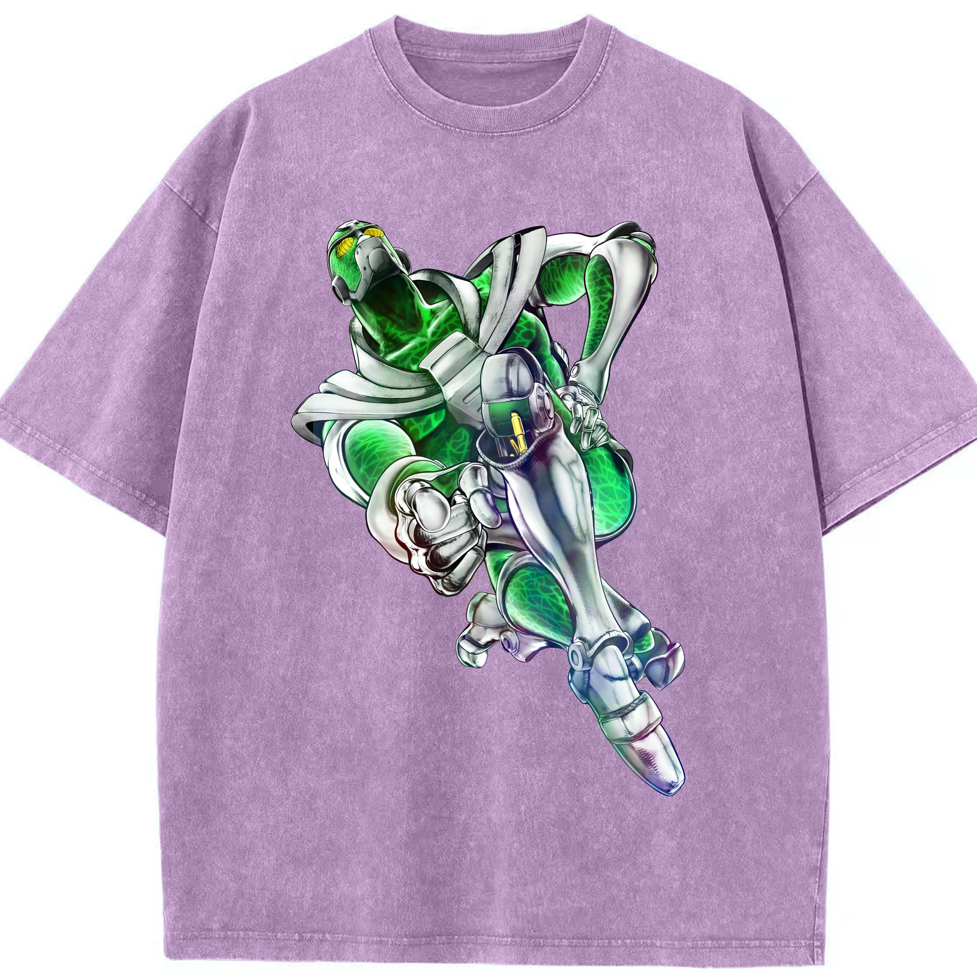（画像用） ジョジョの奇妙な冒険 花京院 典明（かきょういん のりあき） JoJo's Bizarre Adventure Kakyoin Noriaki 綿100% ヴィンテージ風 半袖Tシャツ（フロントプリント）