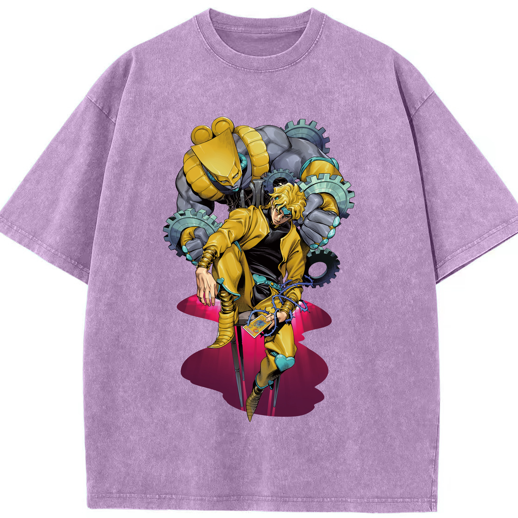 （画像用） ジョジョの奇妙な冒険 ディオ?ブランドー JoJo's Bizarre Adventure Dio Brando 綿100% ヴィンテージ風 半袖Tシャツ（フロントプリント）