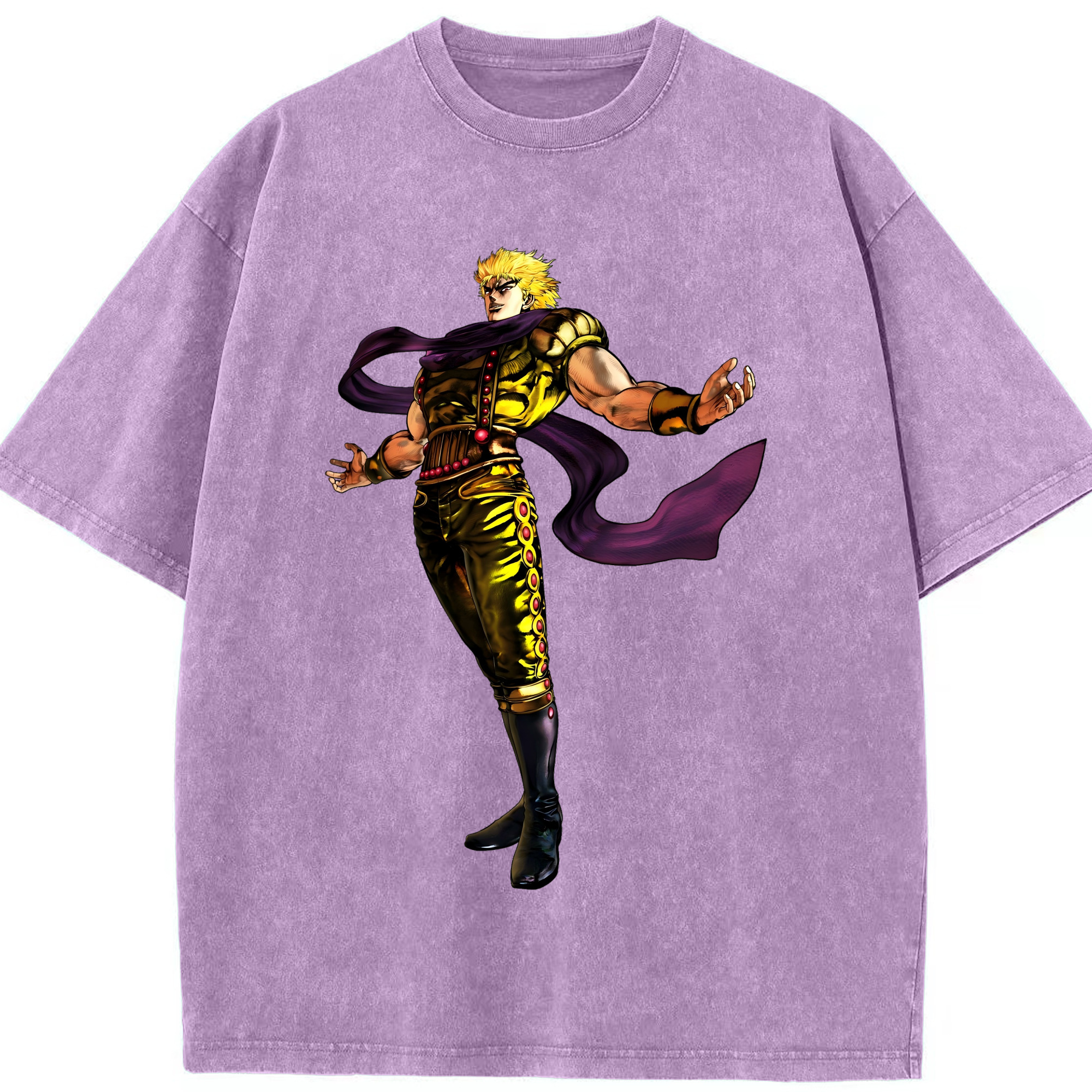 （画像用） ジョジョの奇妙な冒険 ディオ?ブランドー JoJo's Bizarre Adventure Dio Brando 綿100% ヴィンテージ風 半袖Tシャツ（フロントプリント）