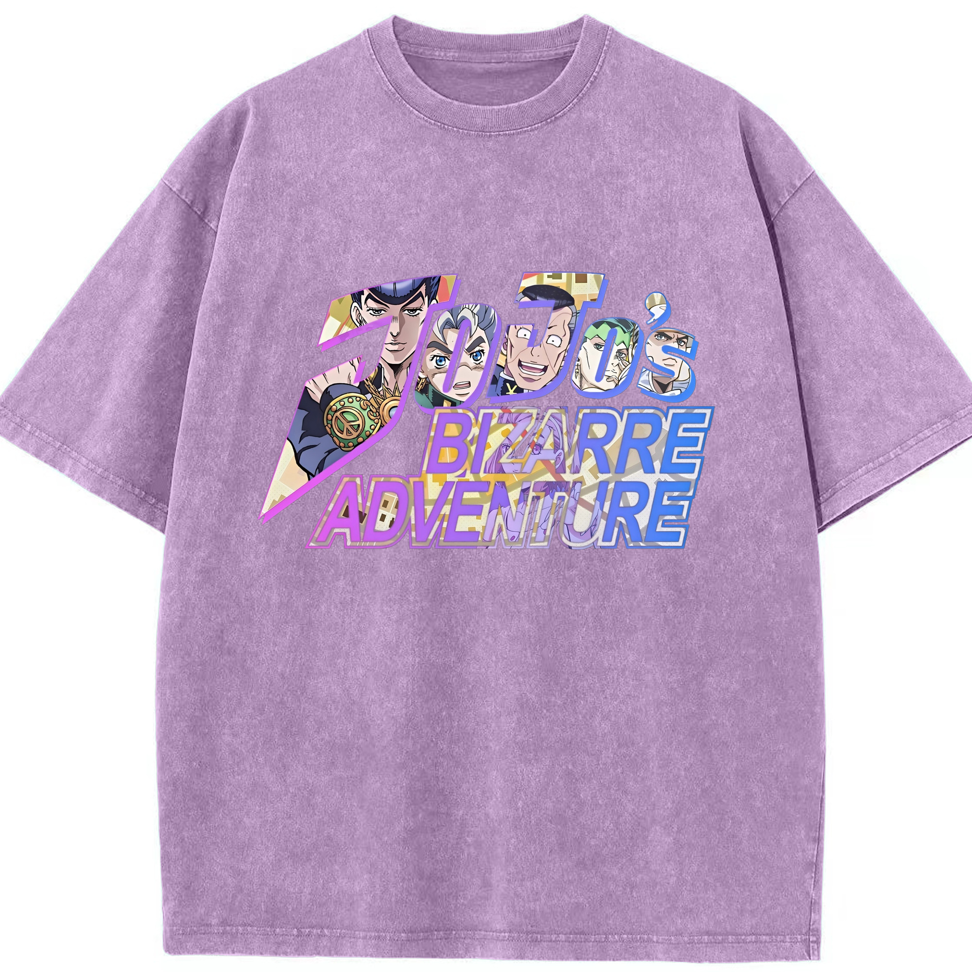 （画像用） ジョジョの奇妙な冒険 JoJo's Bizarre Adventure 綿100% ヴィンテージ風 半袖Tシャツ（フロントプリント）