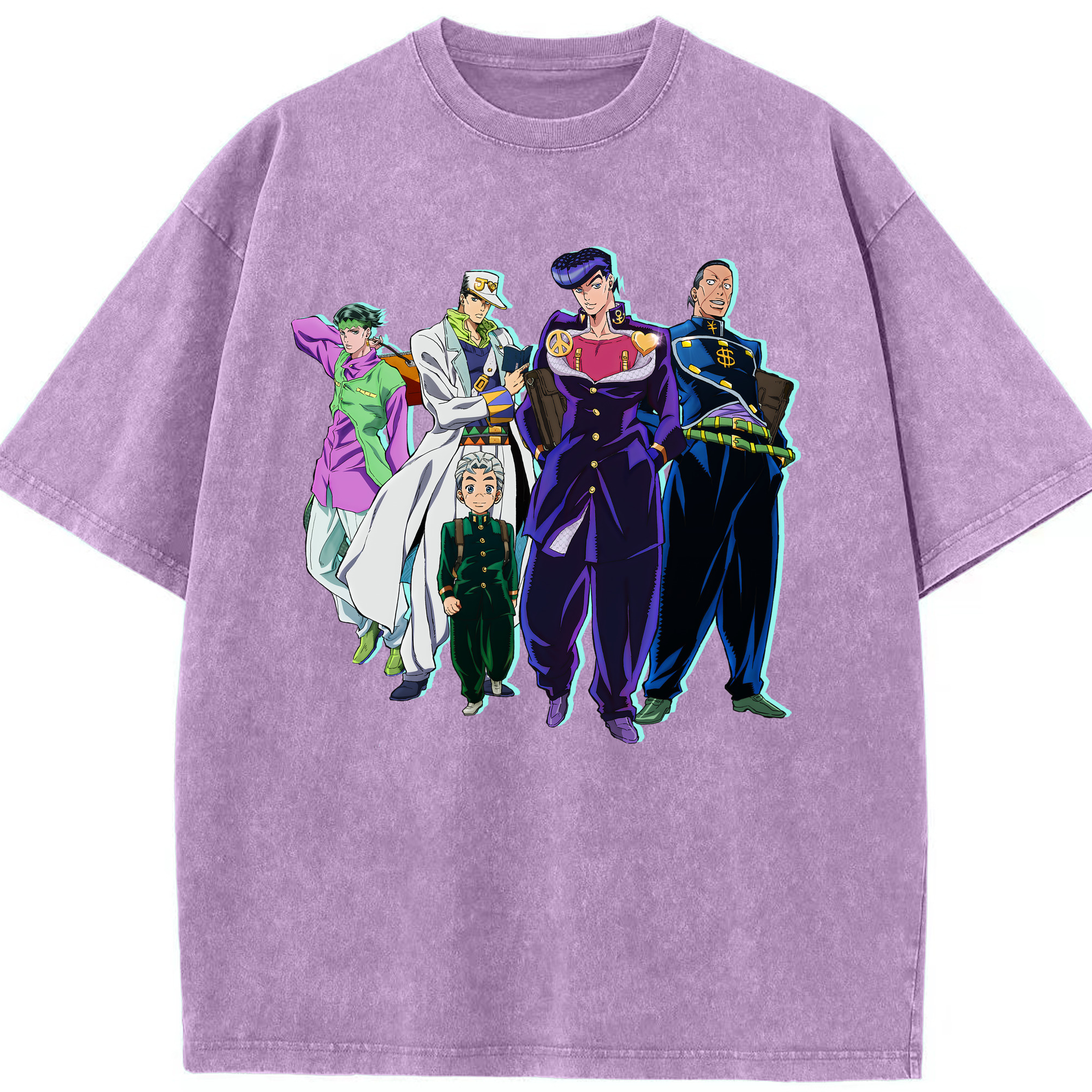（画像用） ジョジョの奇妙な冒険 JoJo's Bizarre Adventure 綿100% ヴィンテージ風 半袖Tシャツ（フロントプリント）