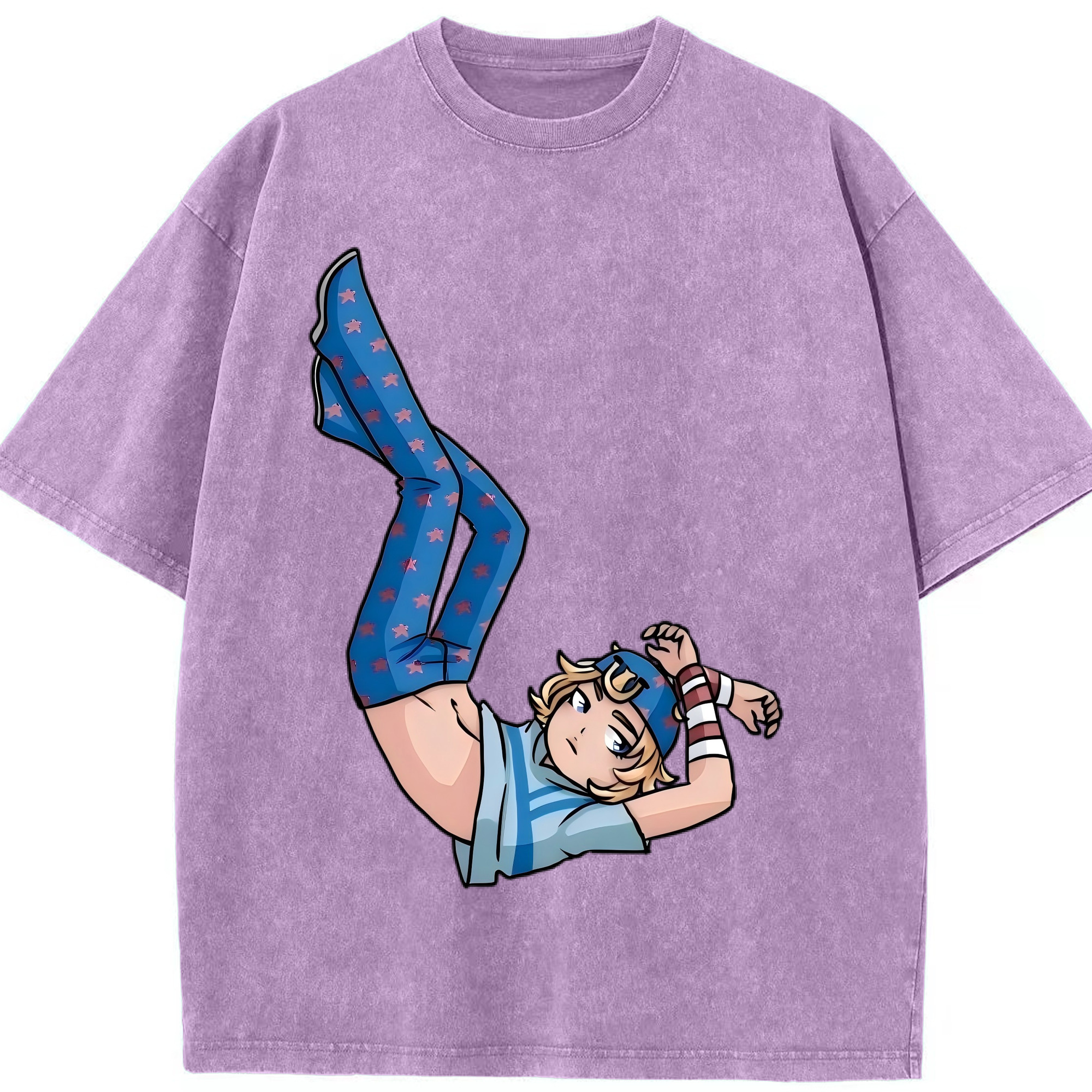 （画像用） ジョジョの奇妙な冒険 グイード?ミスタ JoJo's Bizarre Adventure Guido Mista 綿100% ヴィンテージ風 半袖Tシャツ（フロントプリント）