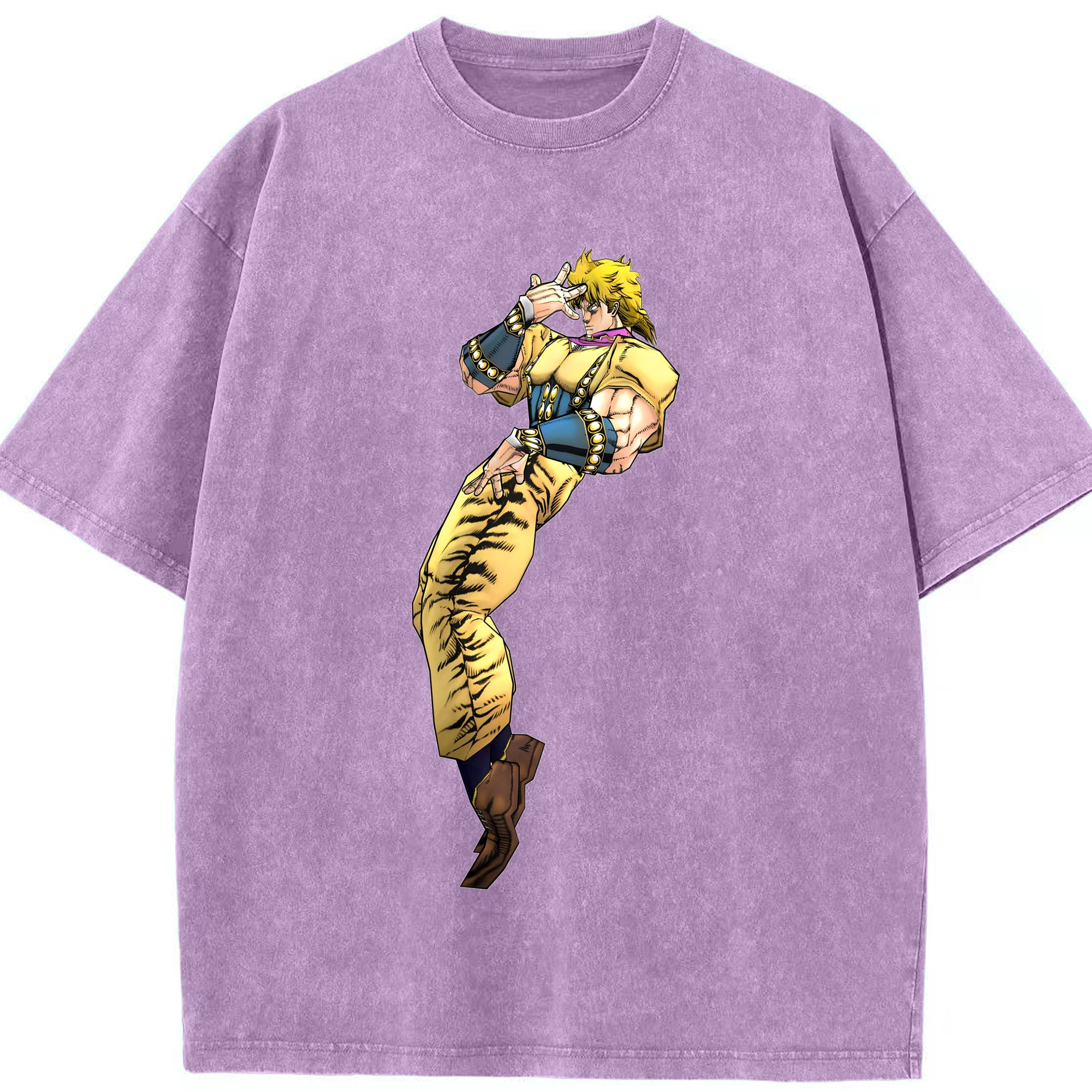（画像用） ジョジョの奇妙な冒険 ディオ?ブランドー JoJo's Bizarre Adventure Dio Brando 綿100% ヴィンテージ風 半袖Tシャツ（フロントプリント）
