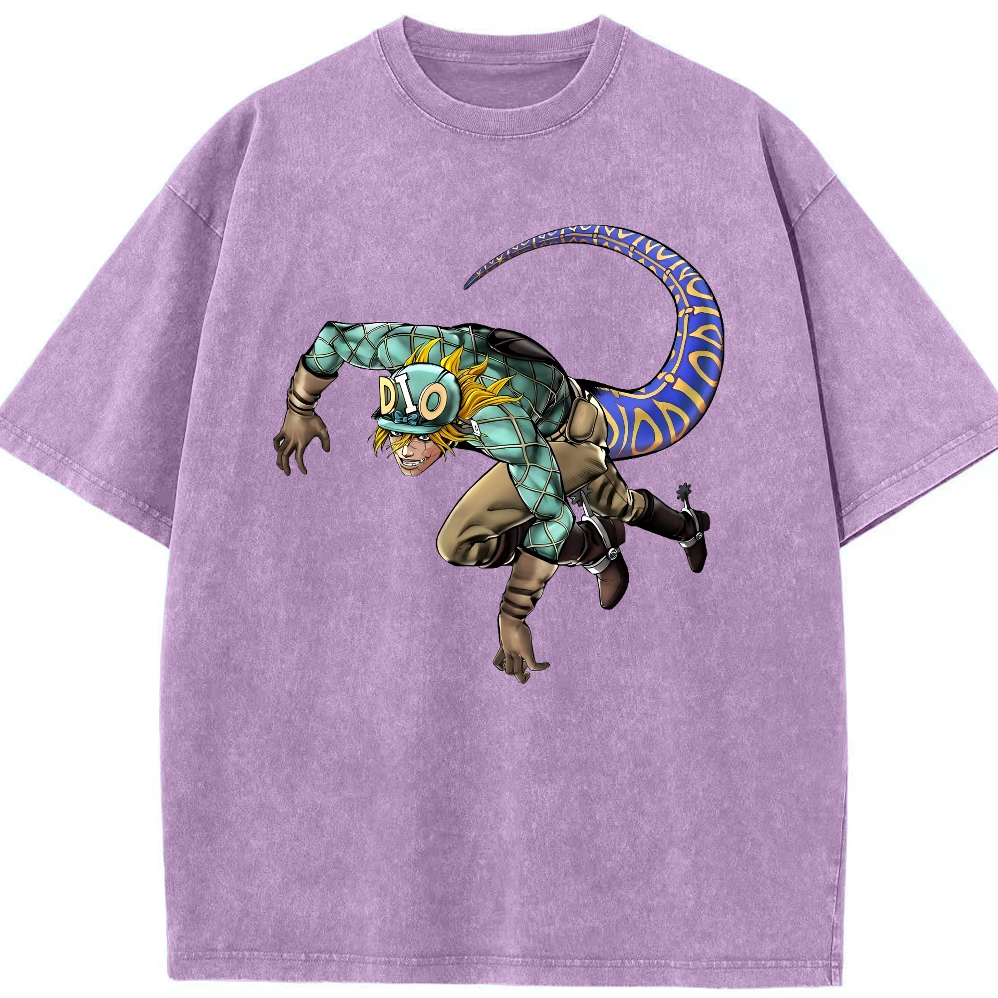（画像用） ジョジョの奇妙な冒険 ディオ?ブランドー JoJo's Bizarre Adventure Dio Brando 綿100% ヴィンテージ風 半袖Tシャツ（フロントプリント）