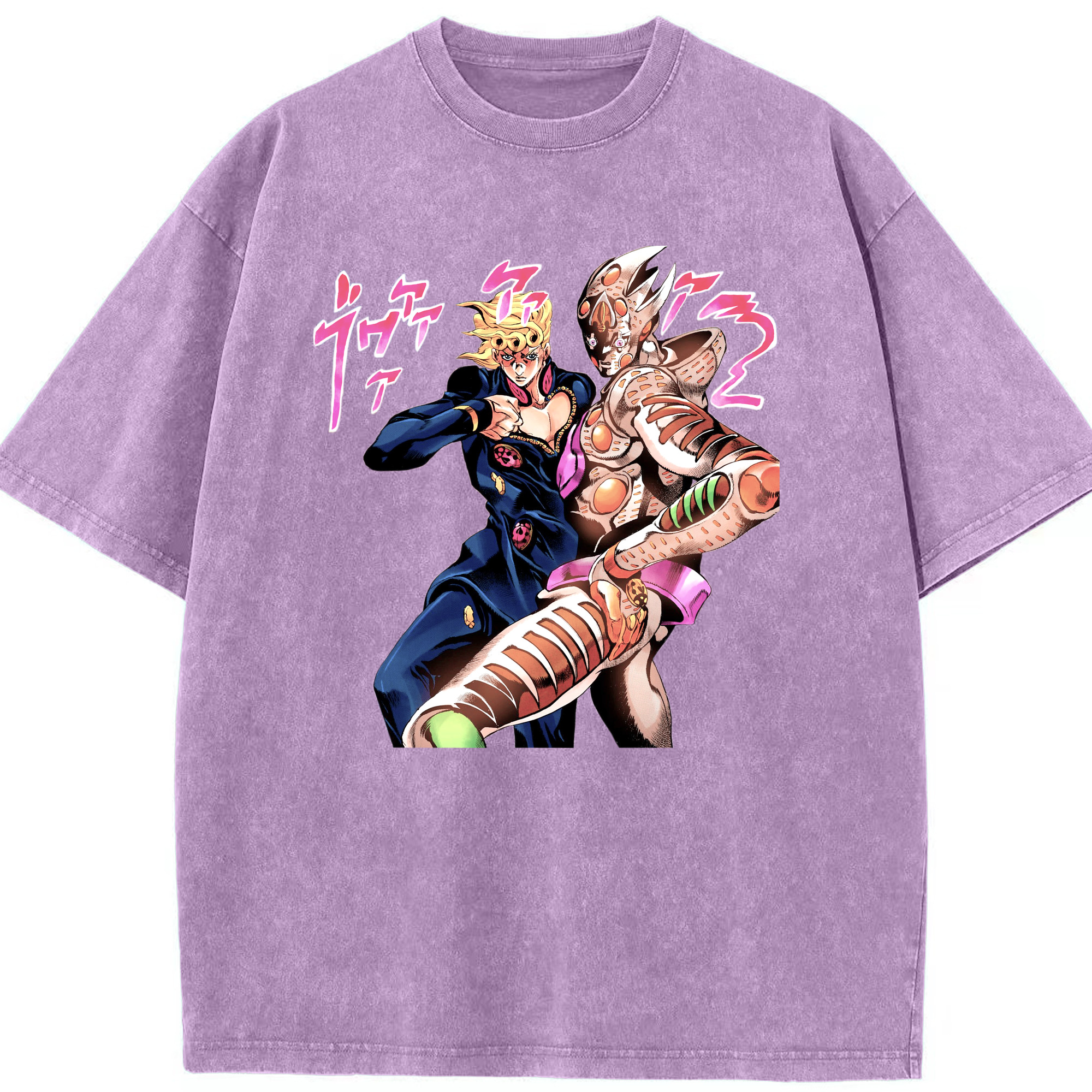 （画像用） ジョジョの奇妙な冒険 ジョルノ?ジョバァーナ JoJo's Bizarre Adventure Giorno Giovanna 綿100% ヴィンテージ風 半袖Tシャツ（フロントプリント）