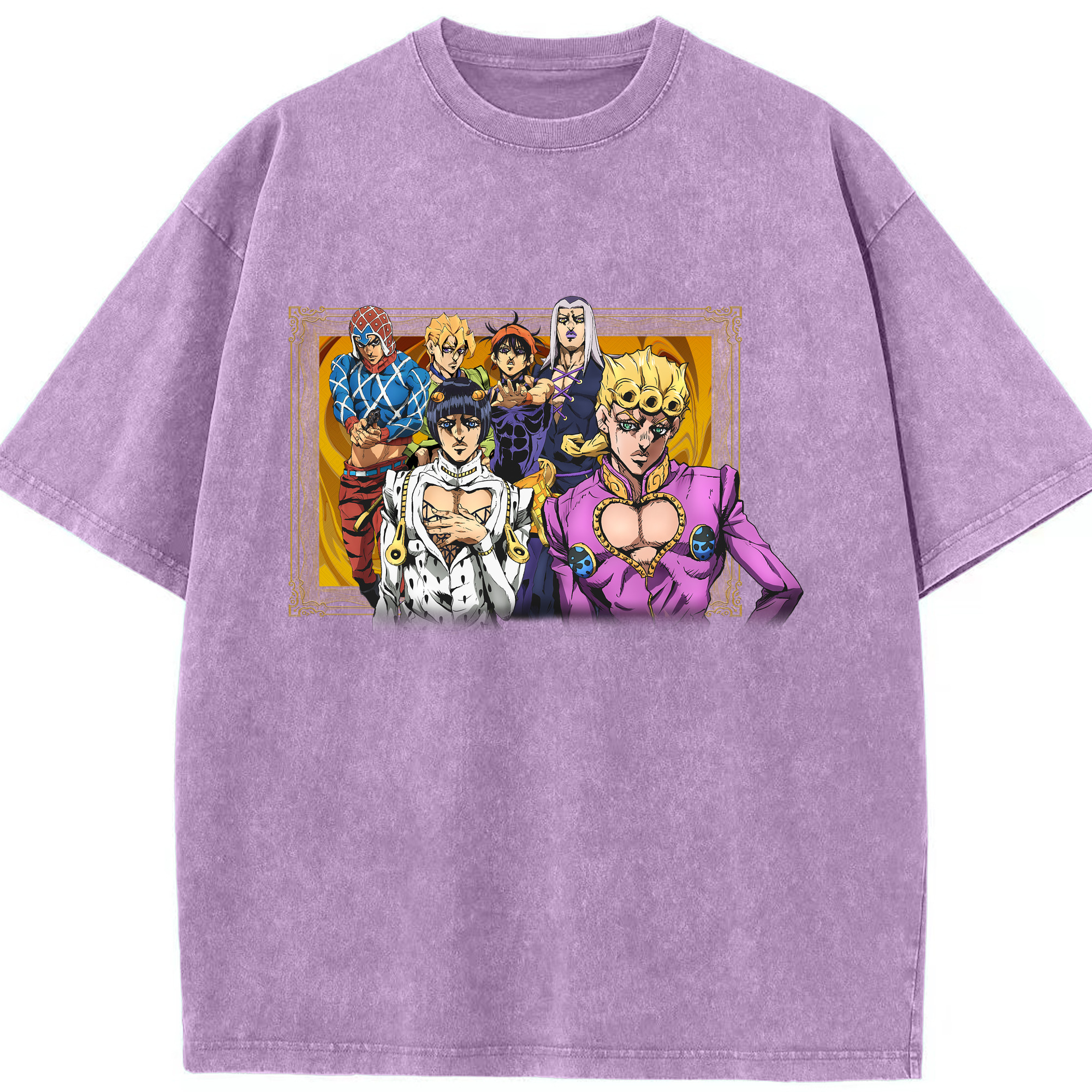 （画像用） ジョジョの奇妙な冒険 ジョルノ?ジョバァーナ JoJo's Bizarre Adventure Giorno Giovanna 綿100% ヴィンテージ風 半袖Tシャツ（フロントプリント）