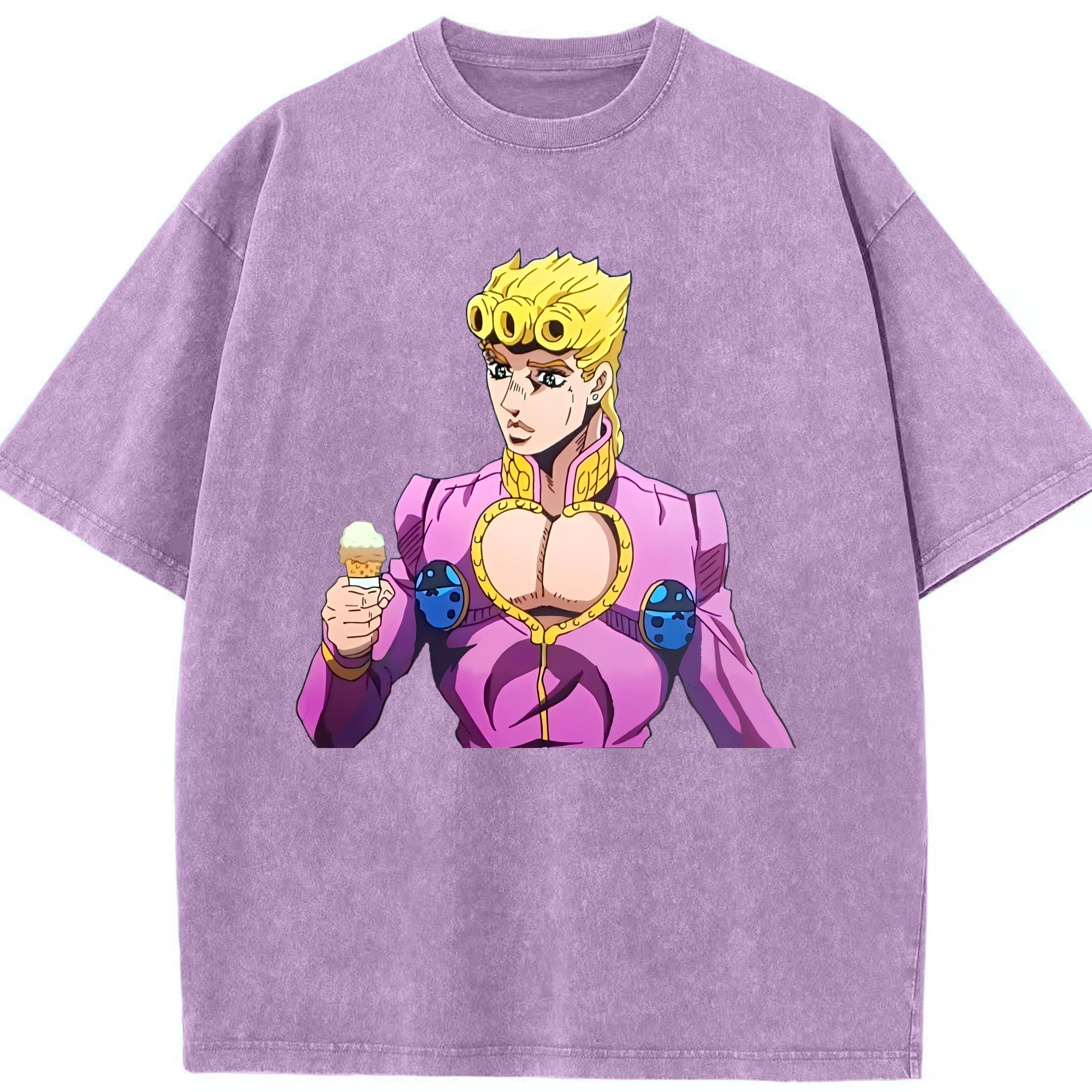 （画像用） ジョジョの奇妙な冒険 ジョルノ?ジョバァーナ JoJo's Bizarre Adventure Giorno Giovanna 綿100% ヴィンテージ風 半袖Tシャツ（フロントプリント）