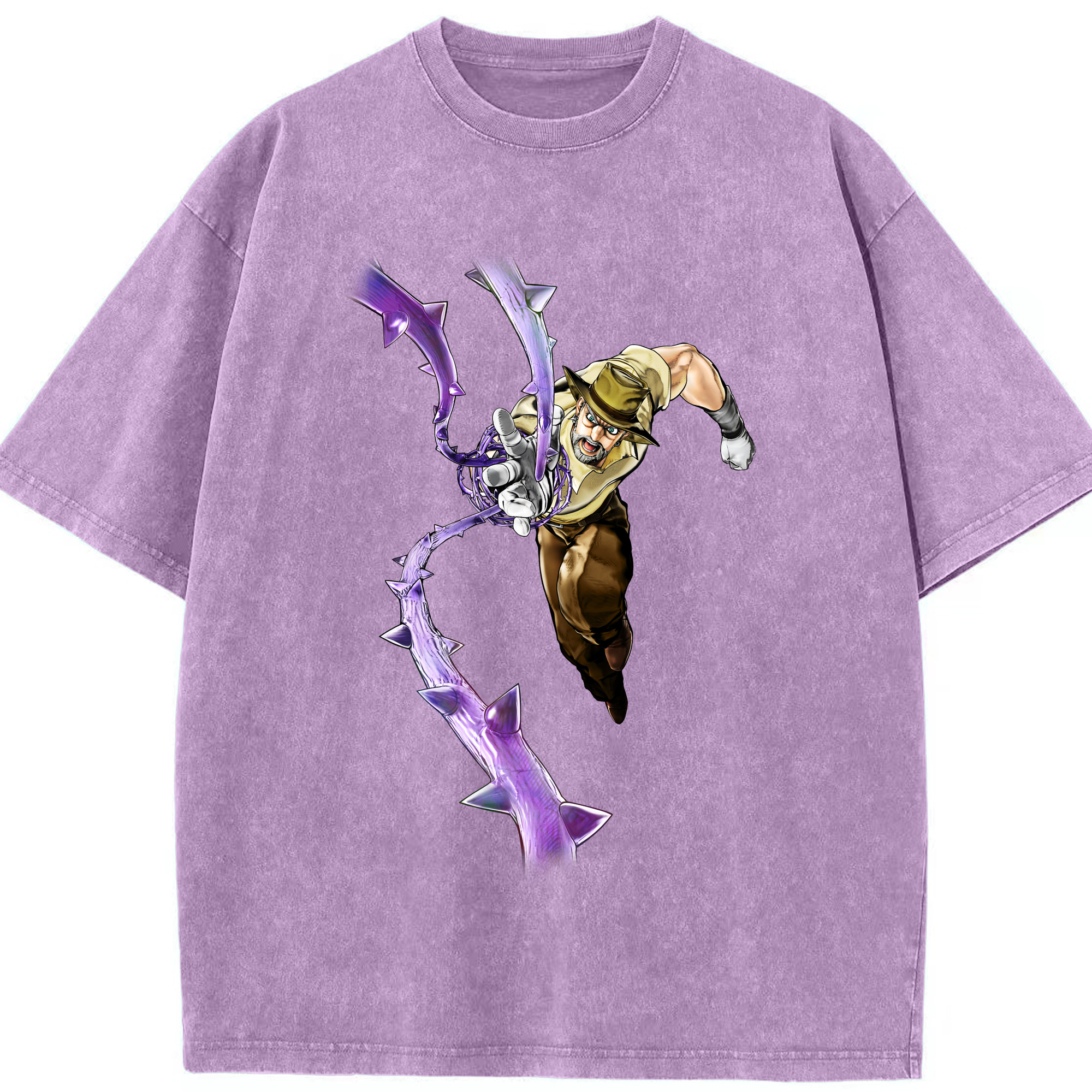 （画像用） ジョジョの奇妙な冒険 ジョセフ?ジョースター JoJo's Bizarre Adventure Joseph Joestar 綿100% ヴィンテージ風 半袖Tシャツ（フロントプリント）