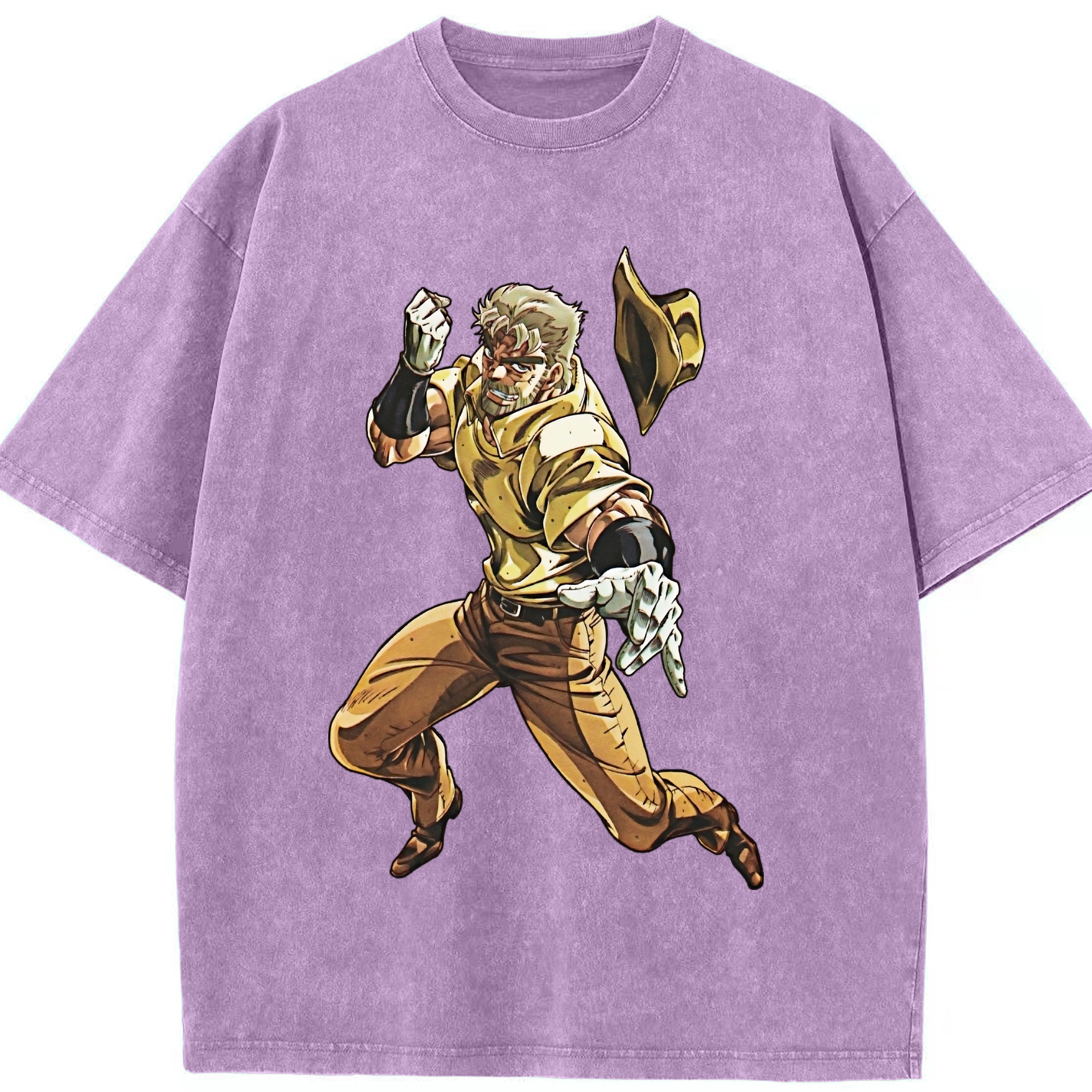（画像用） ジョジョの奇妙な冒険 ジョセフ?ジョースター JoJo's Bizarre Adventure Joseph Joestar 綿100% ヴィンテージ風 半袖Tシャツ（フロントプリント）
