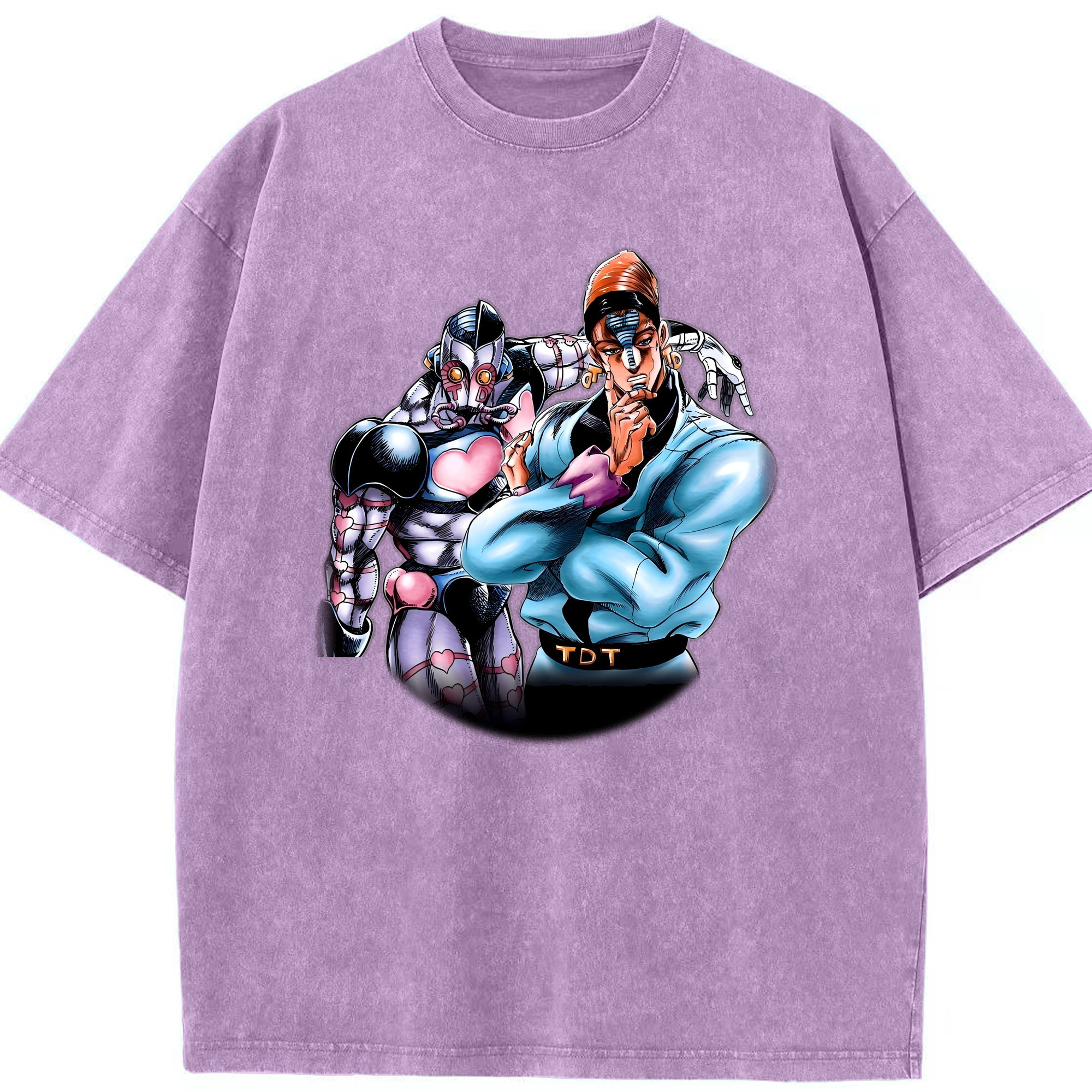 （画像用） ジョジョの奇妙な冒険 ひがしかた じょうすけ JoJo's Bizarre Adventure Higashikata Josuke 綿100% ヴィンテージ風 半袖Tシャツ（フロントプリント）