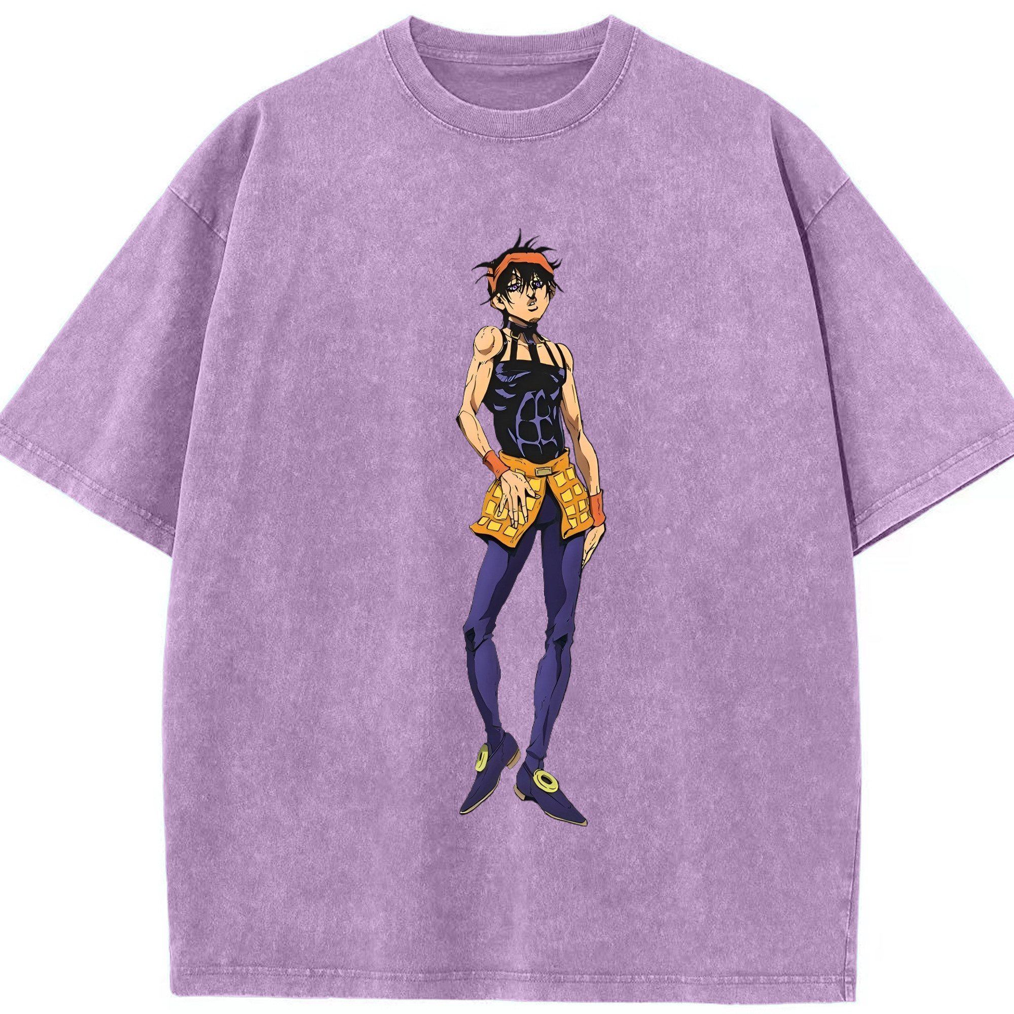（画像用） ジョジョの奇妙な冒険 ナランチャ?ギルガ JoJo's Bizarre Adventure Narancia Ghirga 綿100% ヴィンテージ風 半袖Tシャツ（フロントプリント）