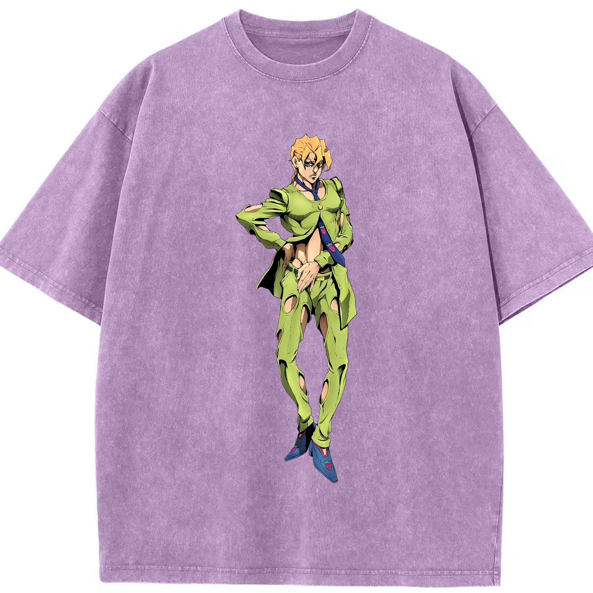 （画像用） ジョジョの奇妙な冒険 パンナコッタ?フー JoJo's Bizarre Adventure Pannacotta Fugo 綿100% ヴィンテージ風 半袖Tシャツ（フロントプリント）