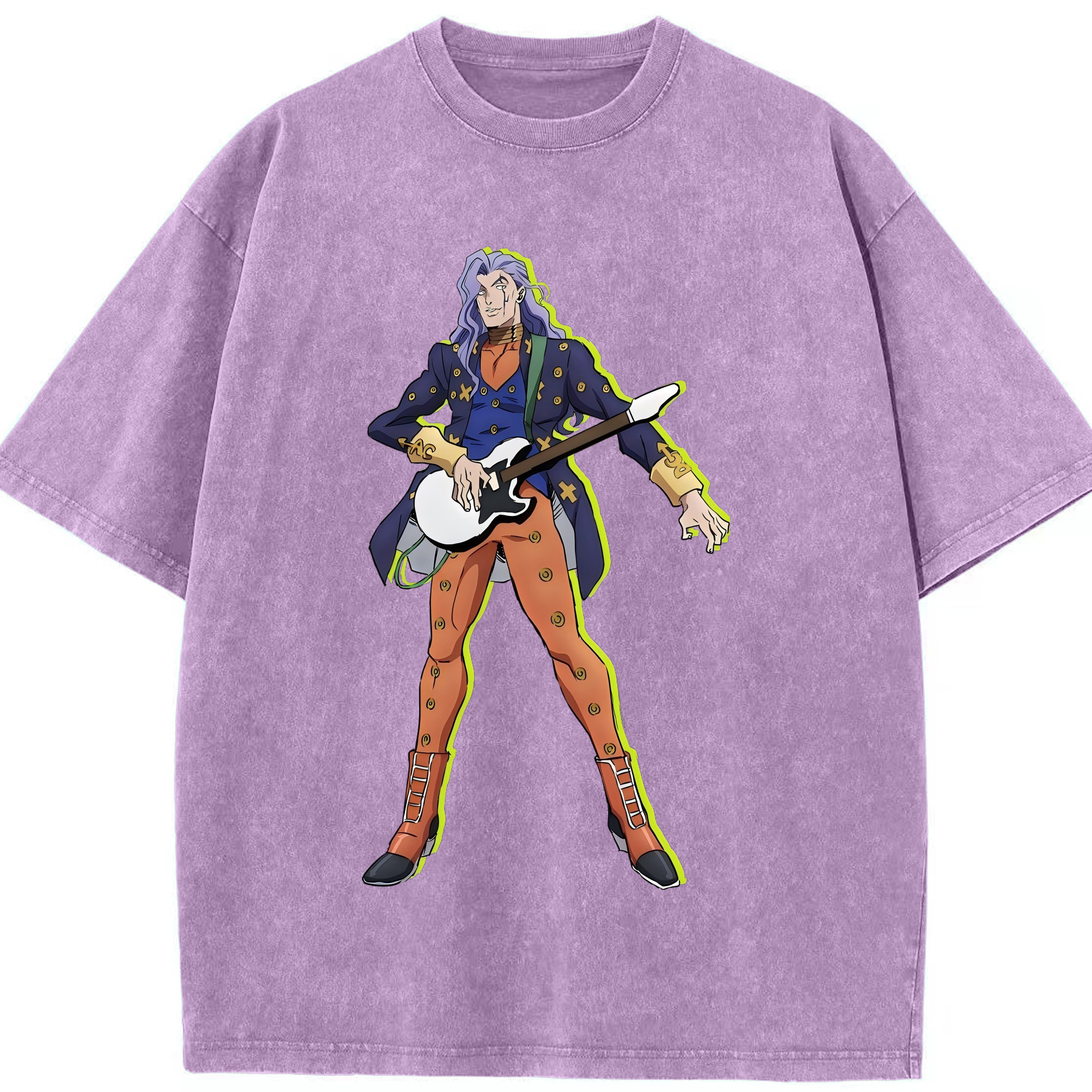 （画像用） ジョジョの奇妙な冒険 おといし あきら JoJo's Bizarre Adventure Akira Otoishi 綿100% ヴィンテージ風 半袖Tシャツ（フロントプリント）