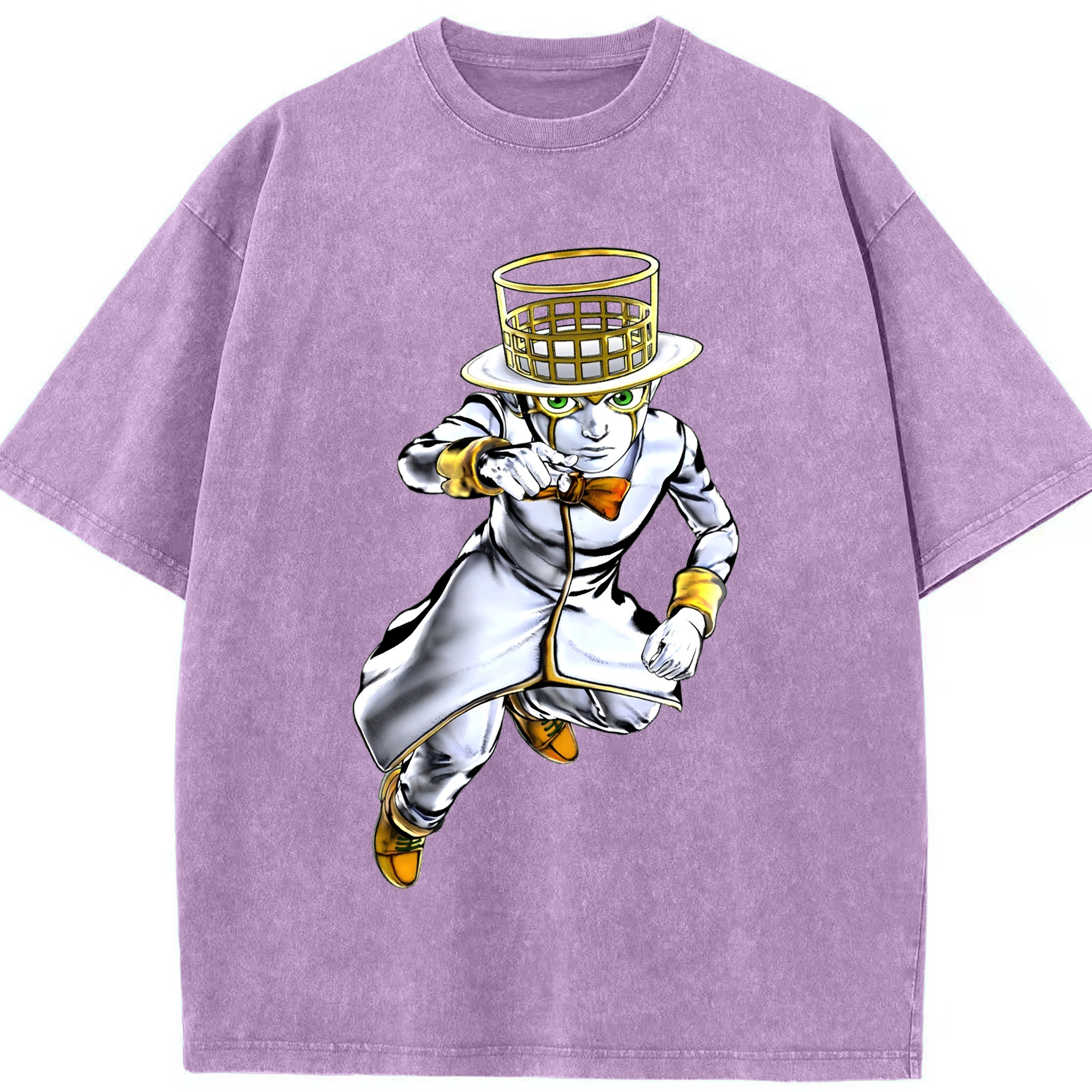 （画像用） ジョジョの奇妙な冒険 岸辺 露伴（きしべ ろはん） JoJo's Bizarre Adventure Rohan Kishibe 綿100% ヴィンテージ風 半袖Tシャツ（フロントプリント）