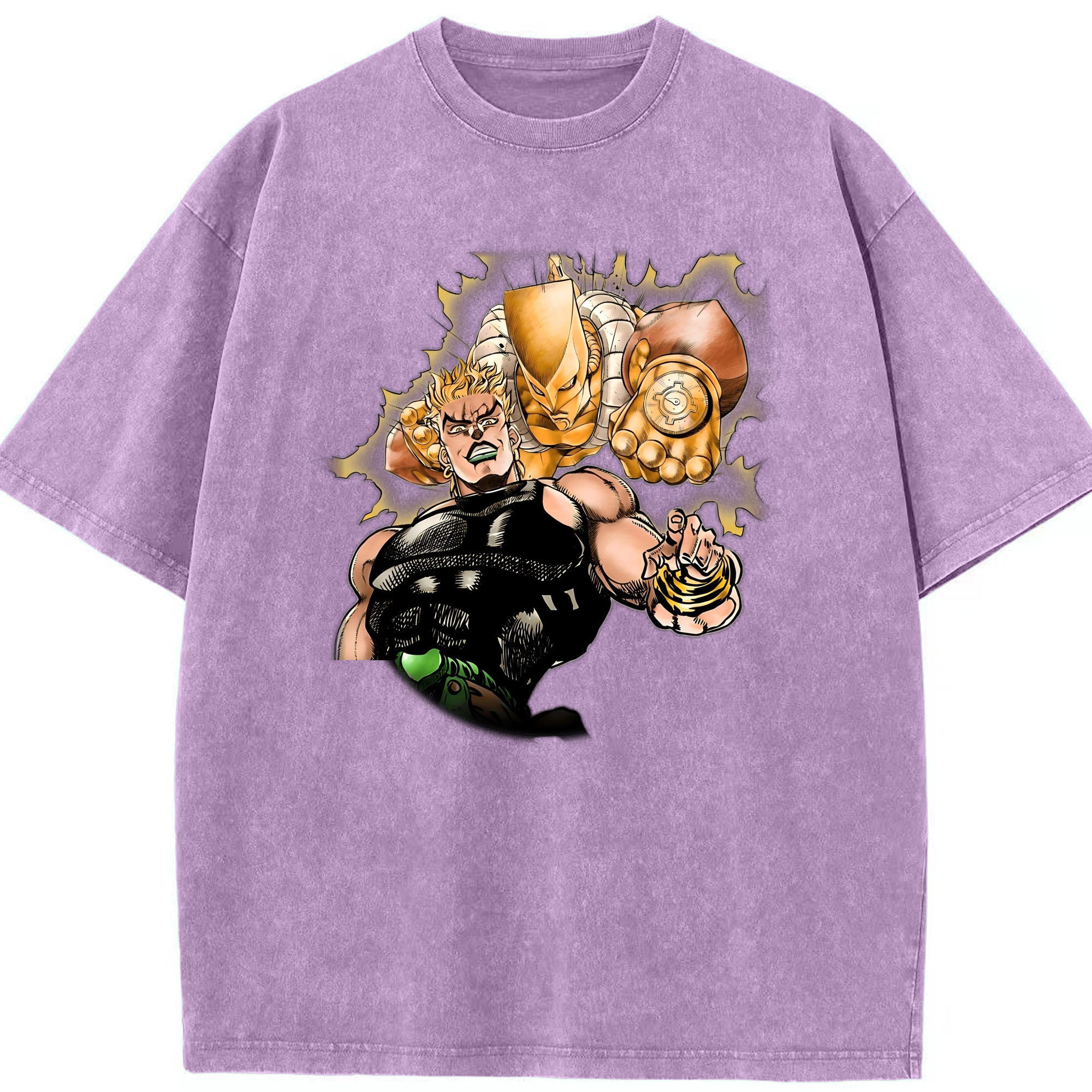 （画像用） ジョジョの奇妙な冒険 ディオ?ブランドー JoJo's Bizarre Adventure Dio Brando 綿100% ヴィンテージ風 半袖Tシャツ（フロントプリント）