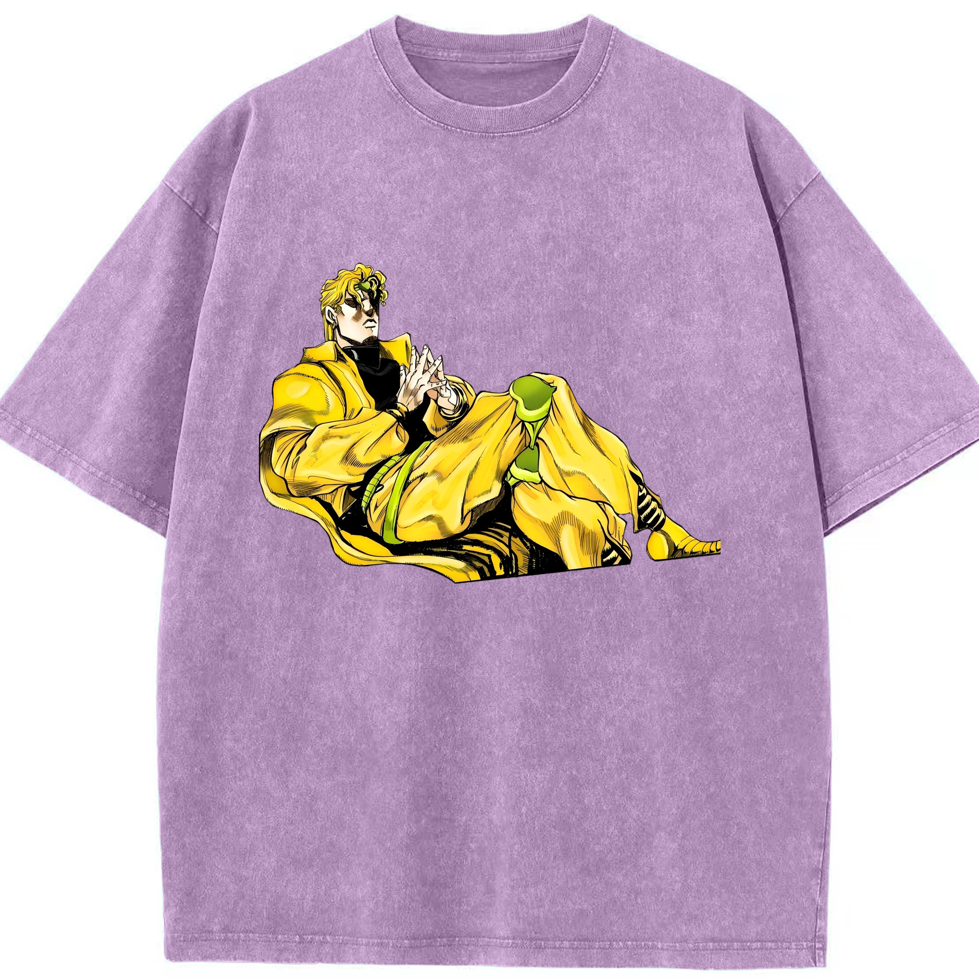 （画像用） ジョジョの奇妙な冒険 ディオ?ブランドー JoJo's Bizarre Adventure Dio Brando 綿100% ヴィンテージ風 半袖Tシャツ（フロントプリント）