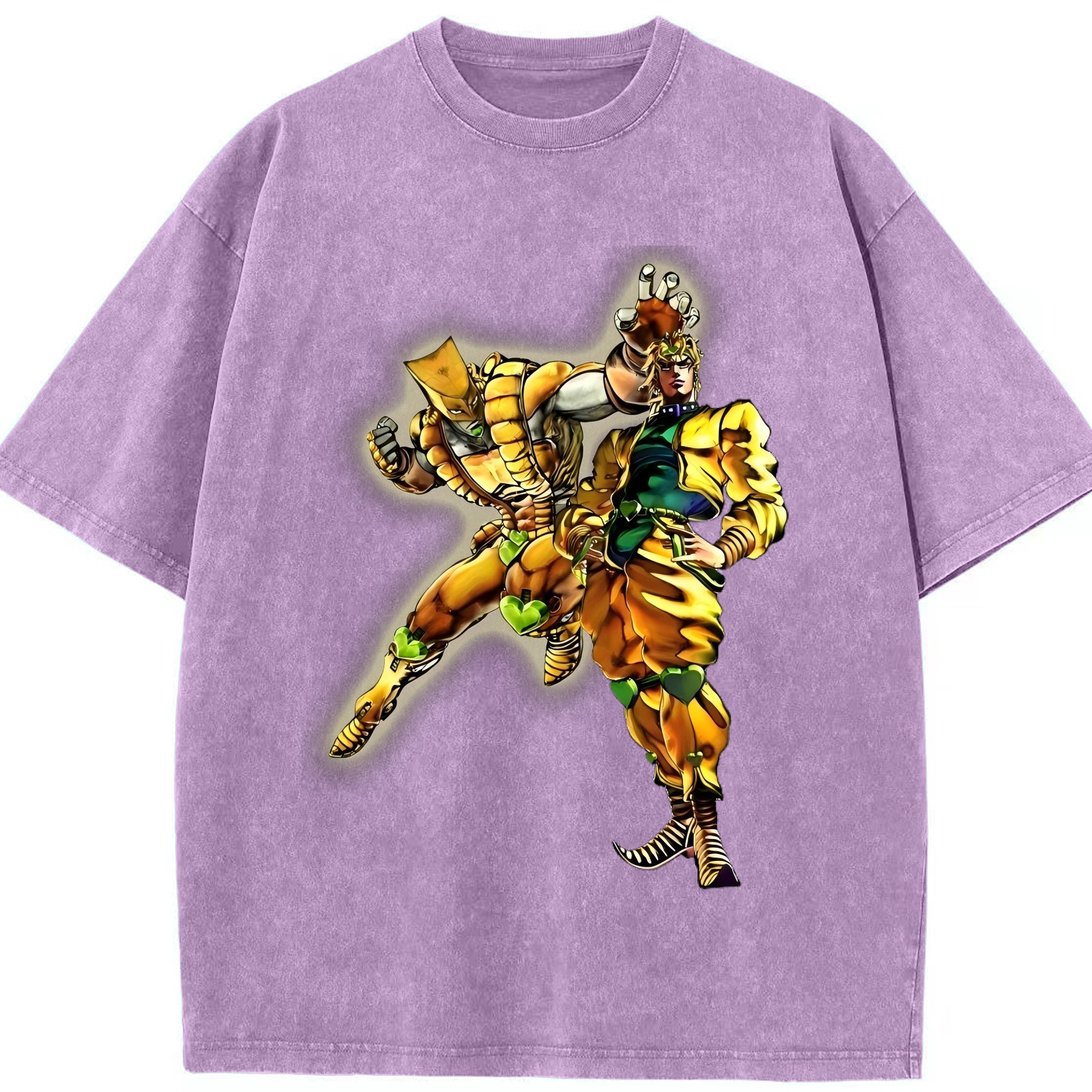 （画像用） ジョジョの奇妙な冒険 ディオ?ブランドー JoJo's Bizarre Adventure Dio Brando 綿100% ヴィンテージ風 半袖Tシャツ（フロントプリント）