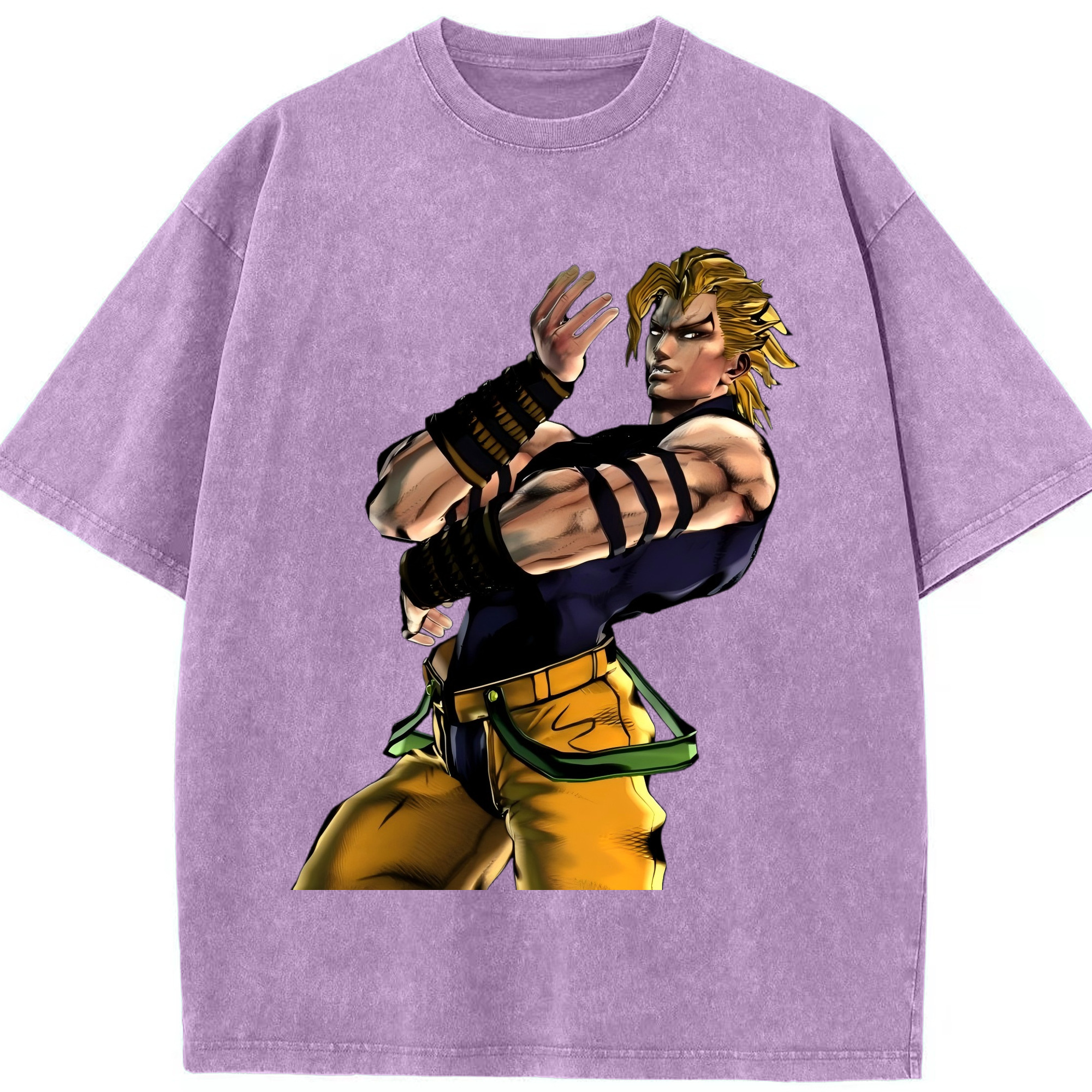 （画像用） ジョジョの奇妙な冒険 ディオ?ブランドー JoJo's Bizarre Adventure Dio Brando 綿100% ヴィンテージ風 半袖Tシャツ（フロントプリント）