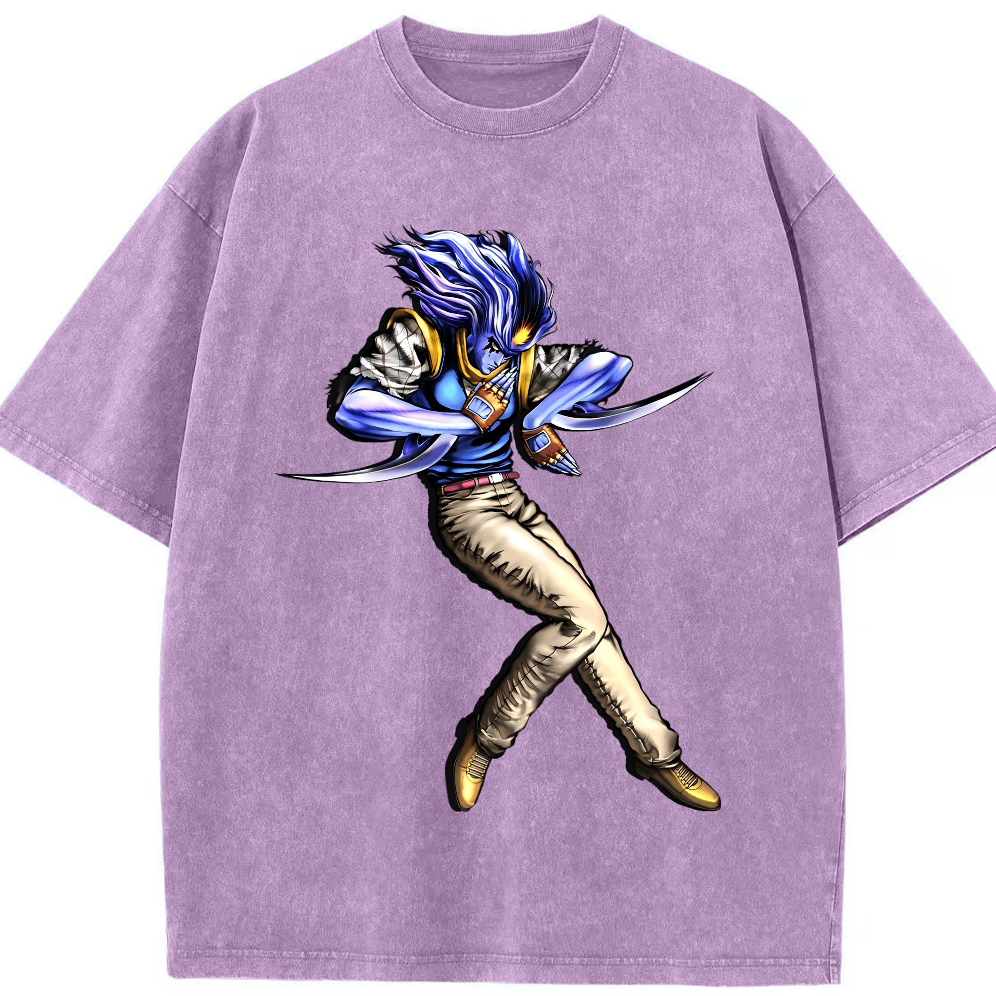 （画像用） ジョジョの奇妙な冒険 JoJo's Bizarre Adventure 綿100% ヴィンテージ風 半袖Tシャツ（フロントプリント）