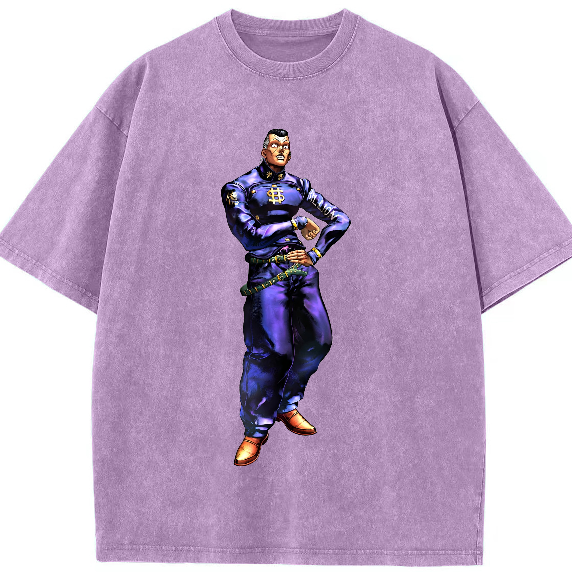 （画像用） ジョジョの奇妙な冒険 虹村億泰 にじむら おくやす JoJo's Bizarre Adventure Nijimura Okuyasu 綿100% ヴィンテージ風 半袖Tシャツ（フロントプリント）