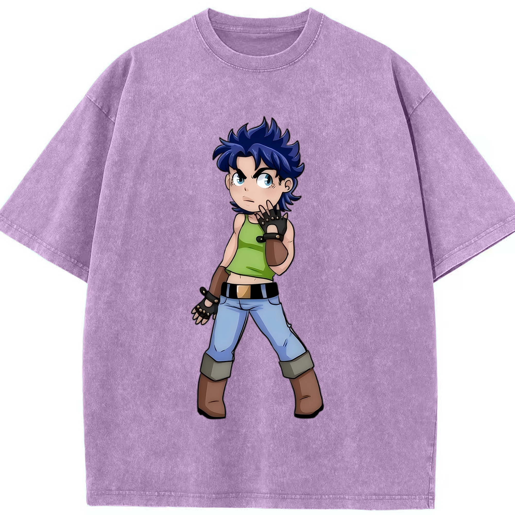 （画像用） ジョジョの奇妙な冒険 広瀨康一 JoJo's Bizarre Adventure Hirose Koichi 綿100% ヴィンテージ風 半袖Tシャツ（フロントプリント）