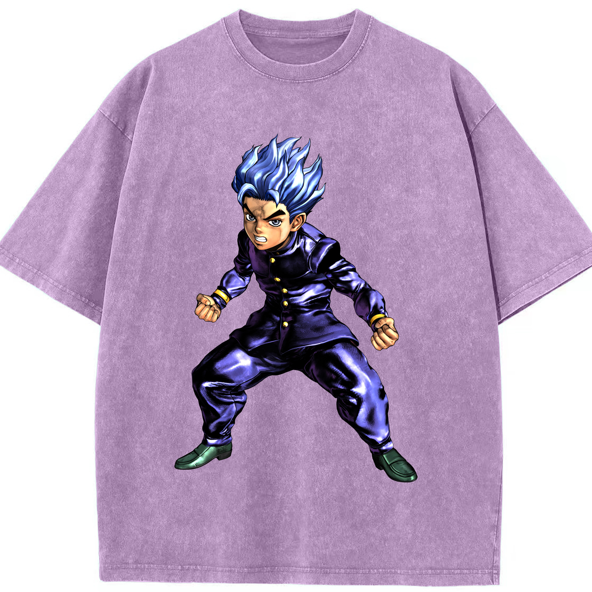 （画像用） ジョジョの奇妙な冒険 広瀨康一 JoJo's Bizarre Adventure Hirose Koichi 綿100% ヴィンテージ風 半袖Tシャツ（フロントプリント）