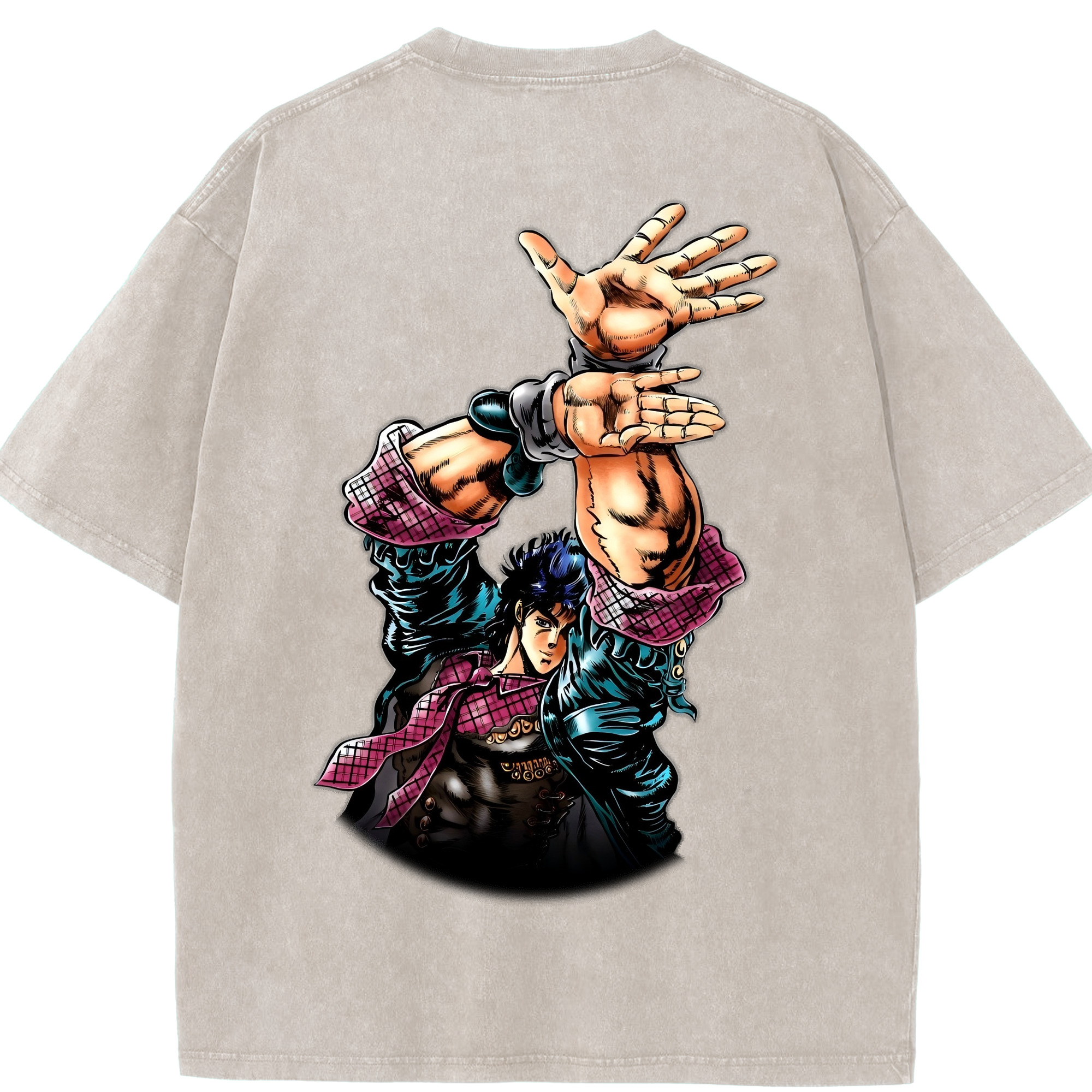 （画像用） ジョジョの奇妙な冒険 /ジョナサン?ジョースター JoJo's Bizarre Adventure Jonathan Joestar 綿100% ヴィンテージ風 半袖Tシャツ（背面プリント）
