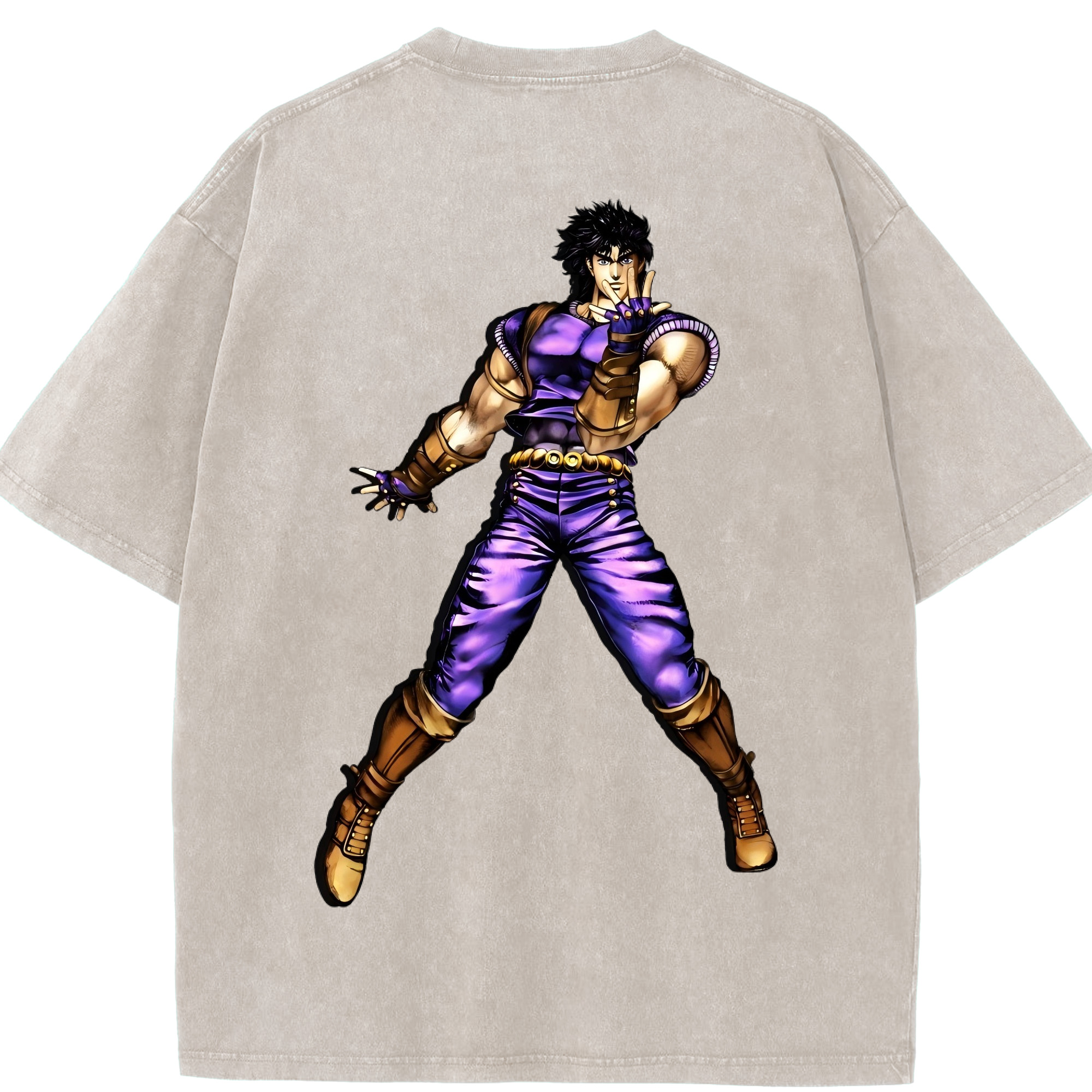 （画像用） ジョジョの奇妙な冒険 /ジョナサン?ジョースター JoJo's Bizarre Adventure Jonathan Joestar 綿100% ヴィンテージ風 半袖Tシャツ（背面プリント）