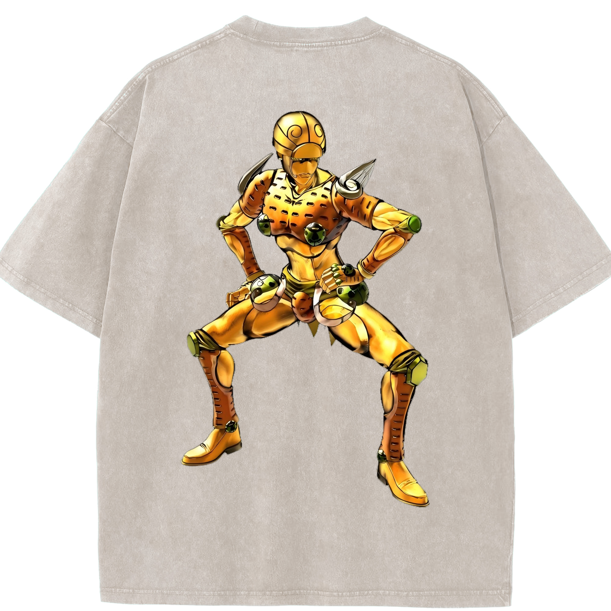 （画像用） ジョジョの奇妙な冒険 ジョルノ?ジョバァーナ JoJo's Bizarre Adventure Giorno Giovanna 綿100% ヴィンテージ風 半袖Tシャツ（背面プリント）