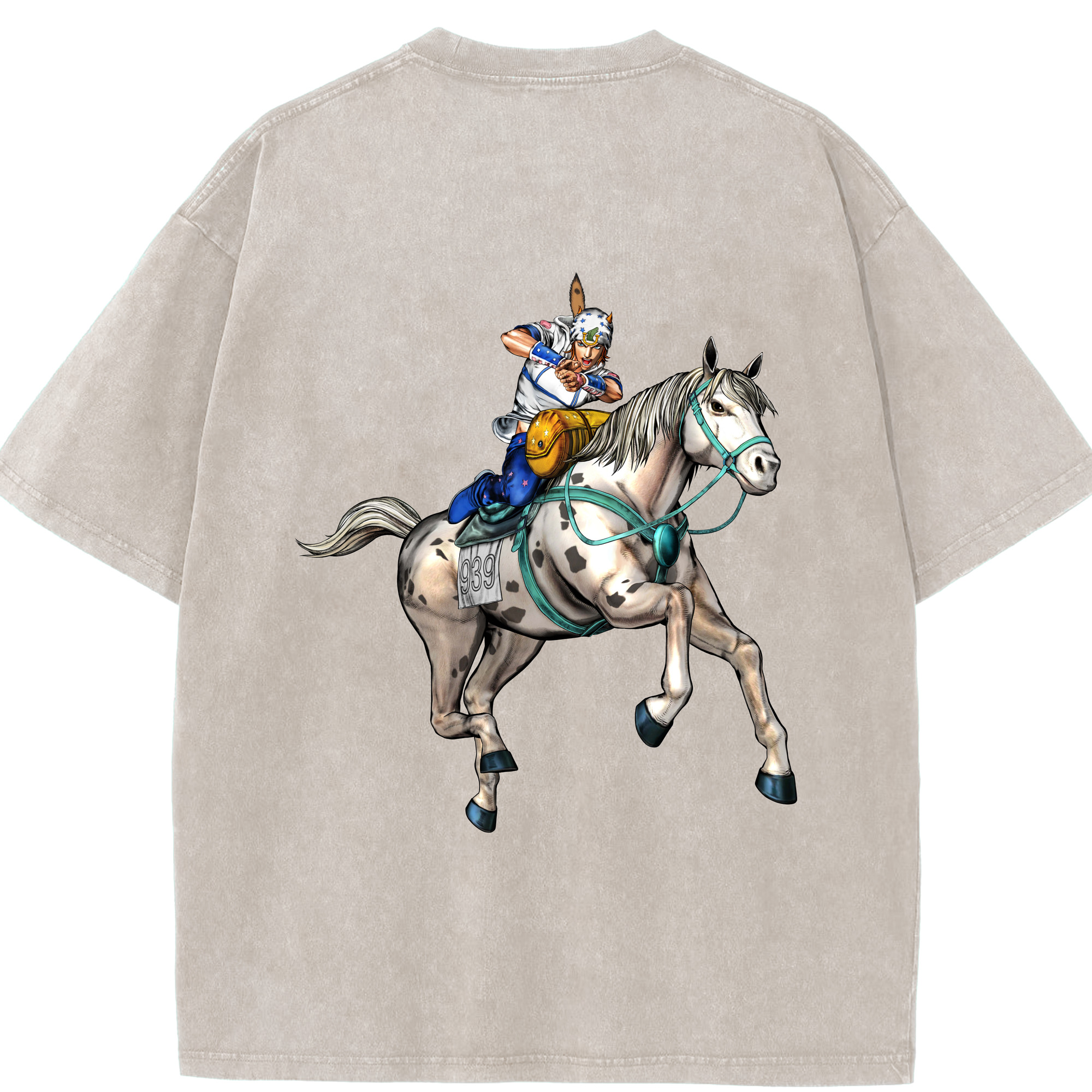 （画像用） ジョジョの奇妙な冒険 ジョナサン?ジョースター JoJo's Bizarre Adventure Jonathan Joestar 綿100% ヴィンテージ風 半袖Tシャツ（背面プリント）