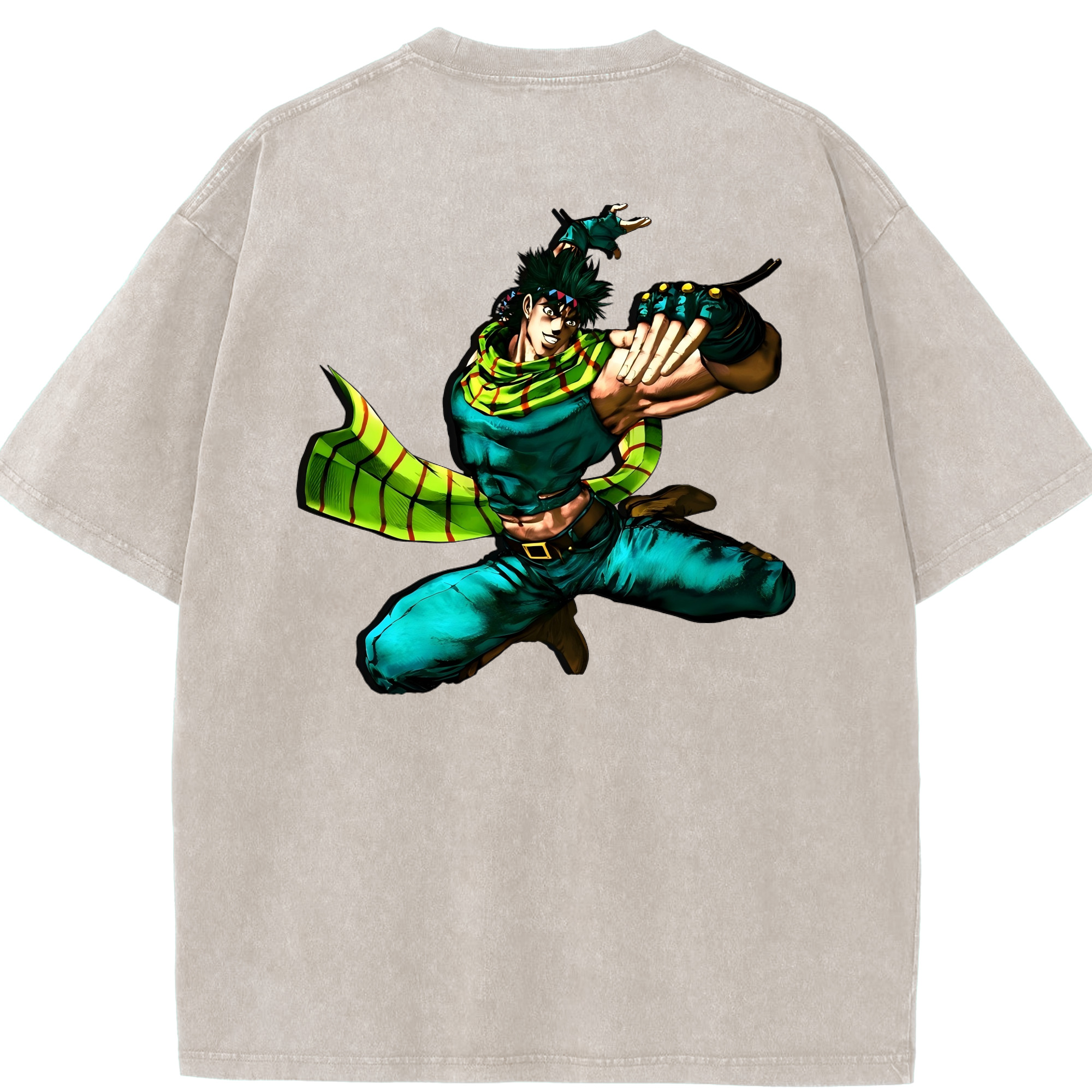 （画像用） ジョジョの奇妙な冒険 ジョセフ?ジョースター JoJo's Bizarre Adventure Joseph Joestar 綿100% ヴィンテージ風 半袖Tシャツ（背面プリント）