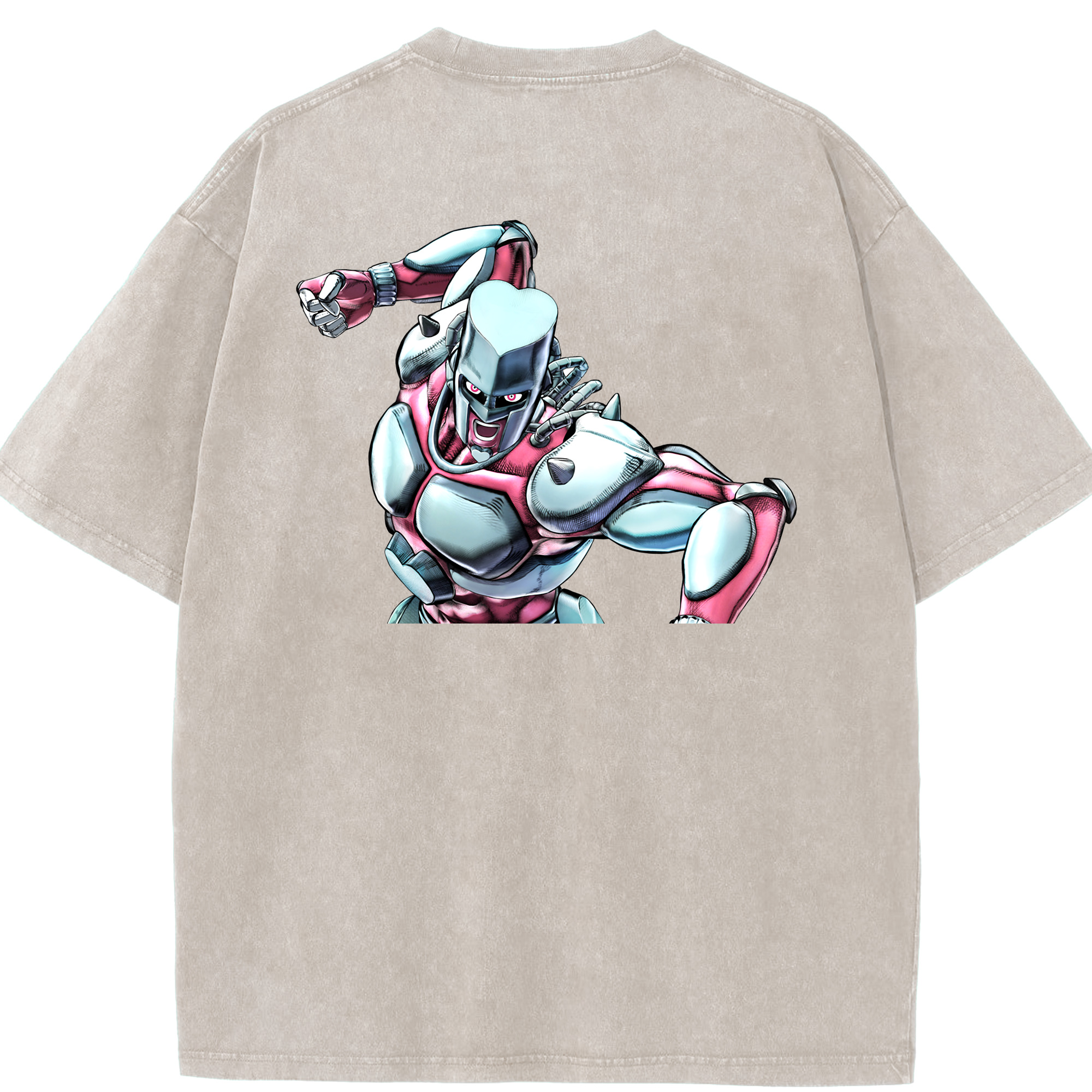 （画像用） ジョジョの奇妙な冒険 ひがしかた じょうすけ JoJo's Bizarre Adventure Higashikata Josuke 綿100% ヴィンテージ風 半袖Tシャツ（背面プリント）